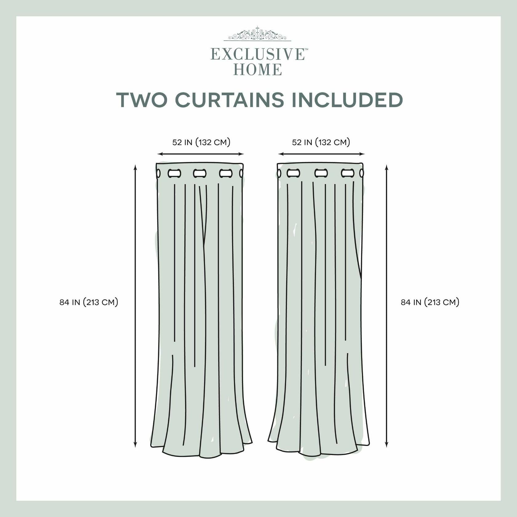 Exclusive Home Curtains Academy Total Blackout Grommet Top Curtain Panel Pair, 52"x84", Ivory