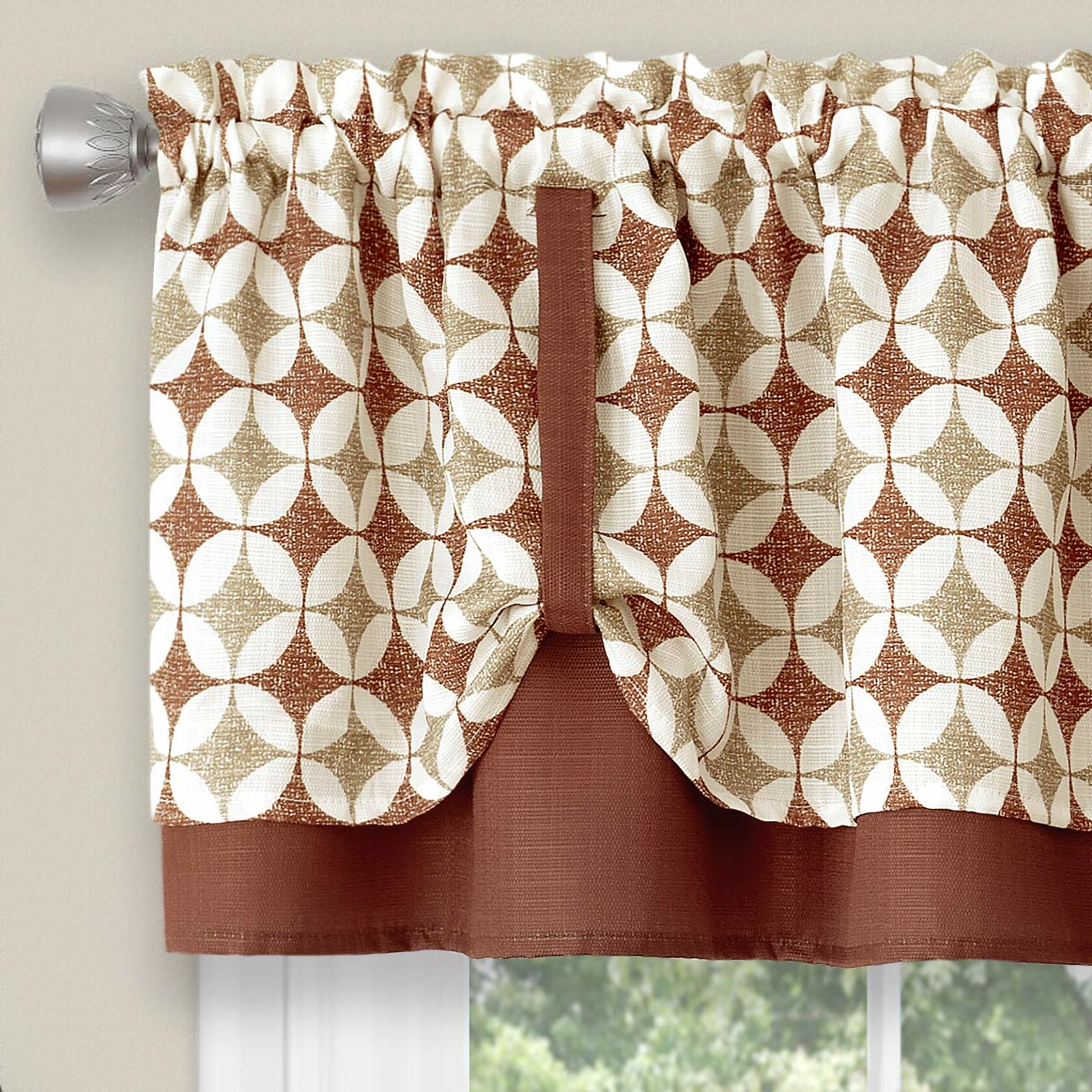 Achim Home Furnishings Callie Double Layer Pickup Valance 58x14 - Spice/Tan