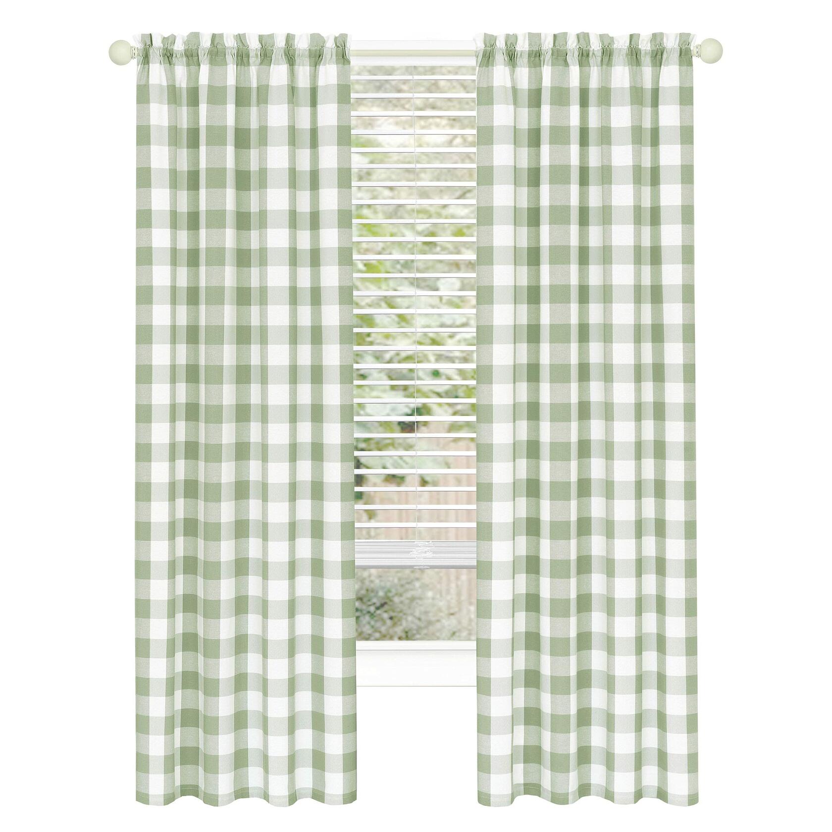 ACHIM Home Furnishings Hunter Rod Pocket Window Curtain Panel, 42" x 84", Apple Green
