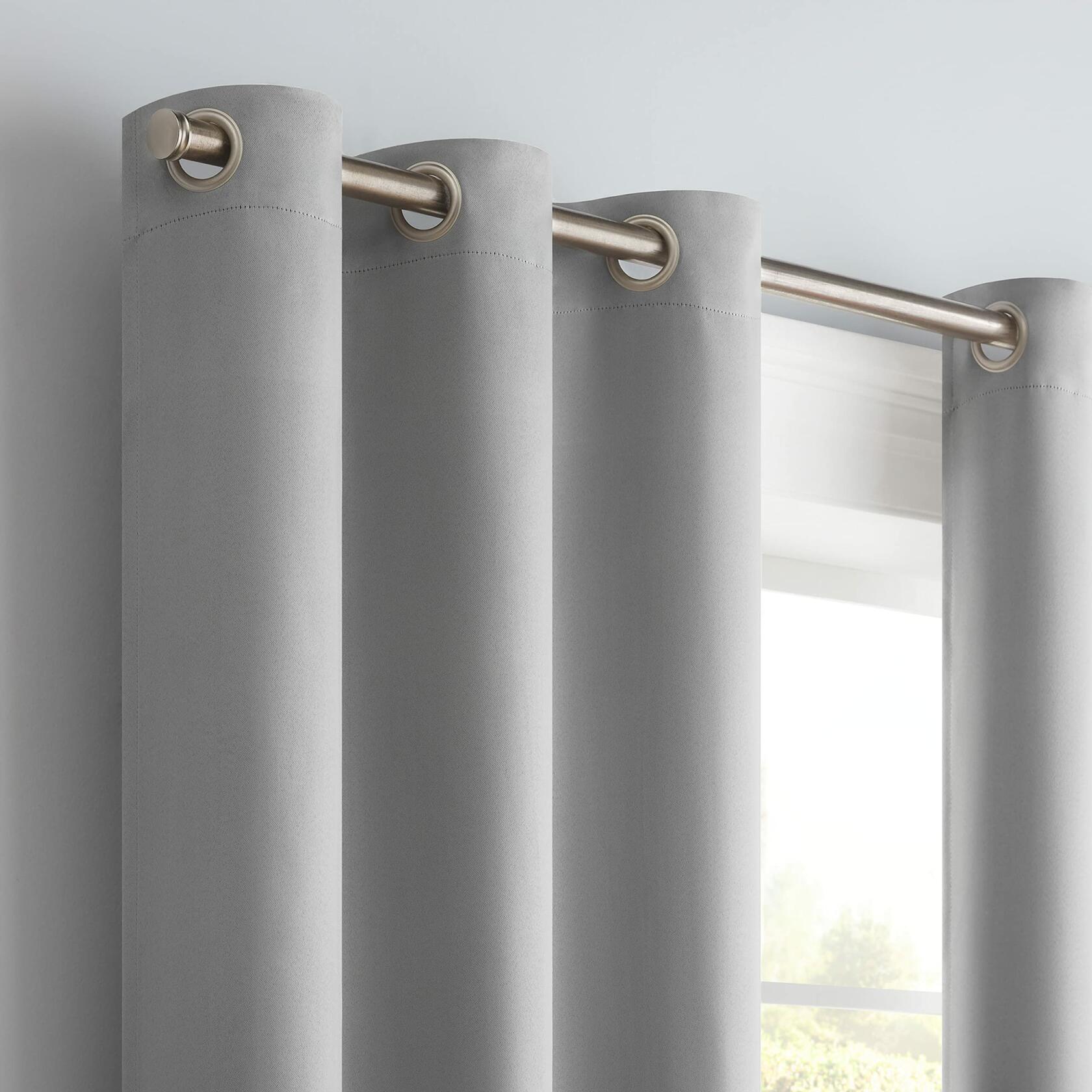 Eclipse Darrell Modern Blackout Thermal Grommet Window Curtains for Bedroom or Living Room (Single Panel), 37 in x 84 in, Gray