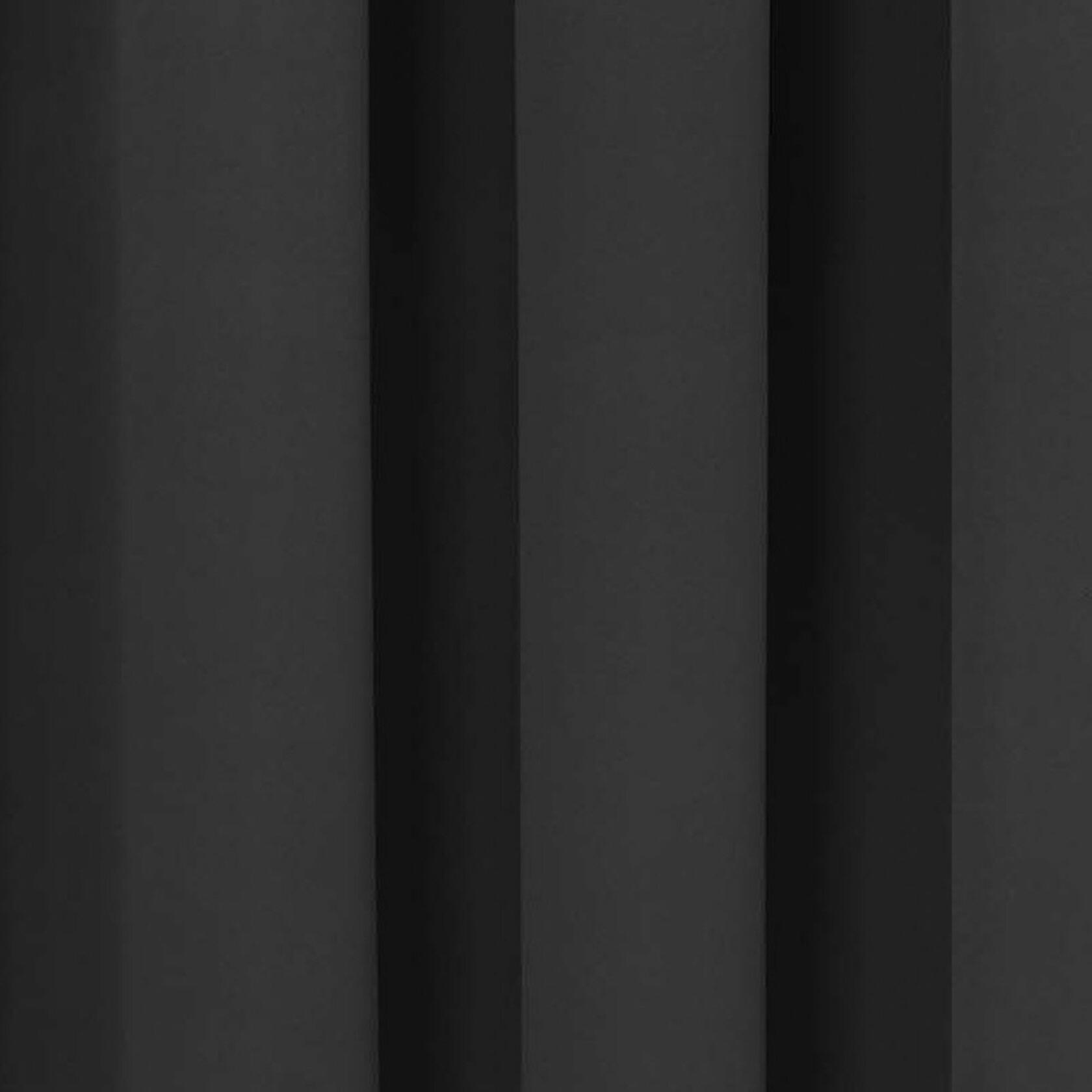 ECLIPSE French Door Curtain - Tricia 26" x 68" Tie Up Light Filtering Single Panel Drapes for Patio, for Living Room and Bedroom, Black
