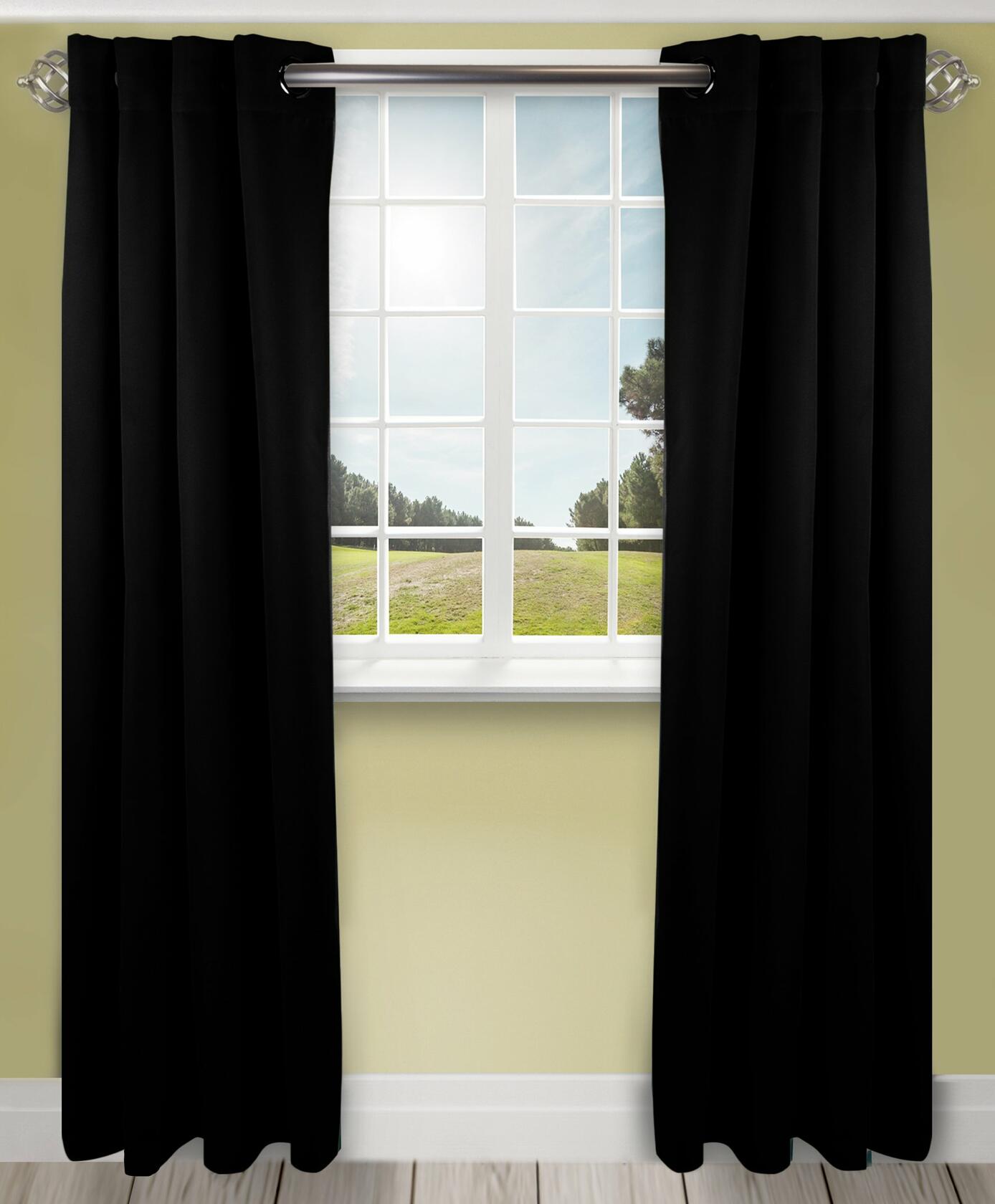 Rod Desyne Window Thermal Isulated Blackout Curtain with Metal Grommet, 52" x 96", Black - 1 Panel