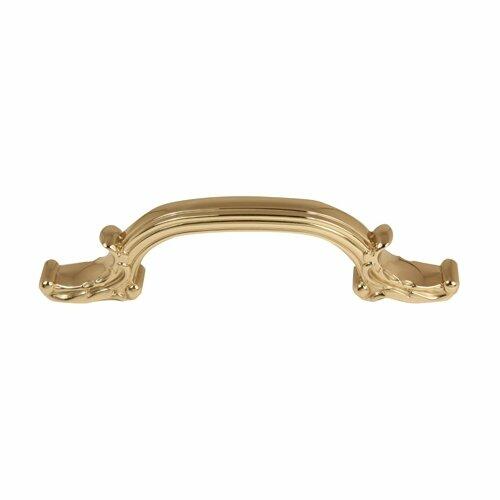 Alno A3650-4-PB Traditional Ornate Pulls, Polished Brass
