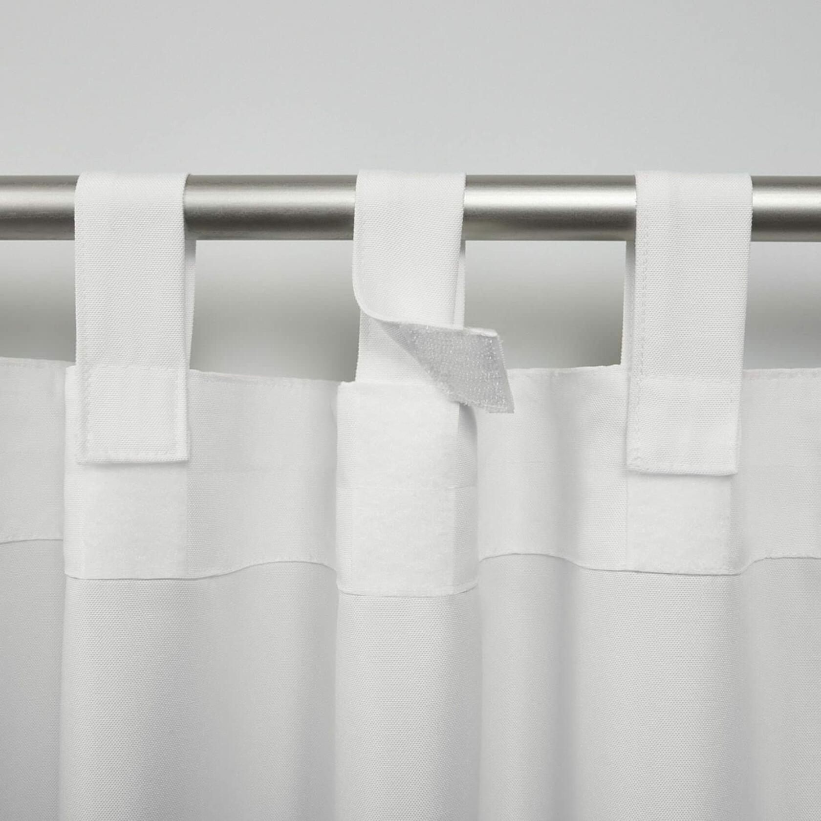 Exclusive Home Cabana Solid Indoor/Outdoor Light Filtering Hook-and-Loop Tab Top Curtain Panel Pair, 54"x96", Vanilla