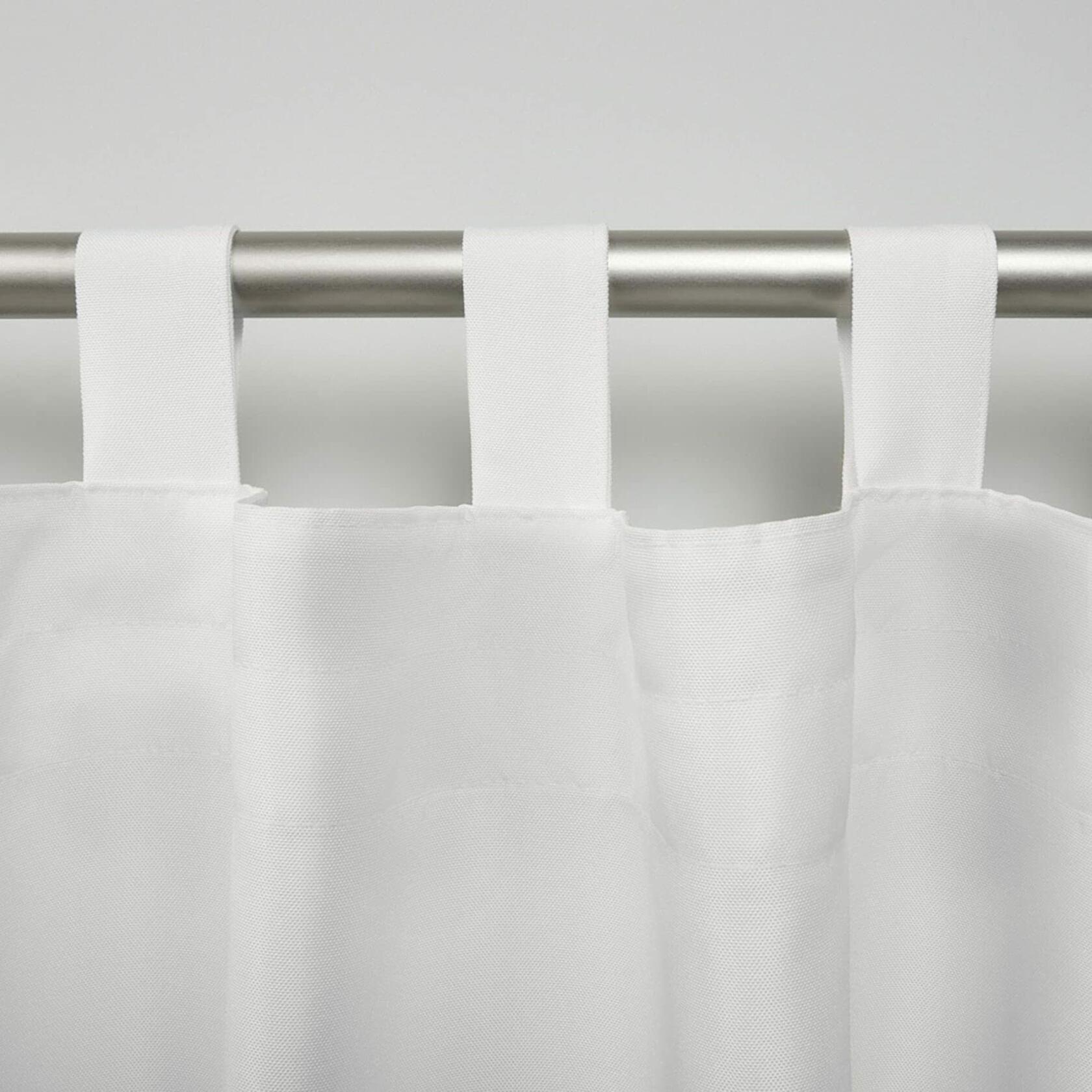 Exclusive Home Cabana Solid Indoor/Outdoor Light Filtering Hook-and-Loop Tab Top Curtain Panel Pair, 54"x96", Vanilla