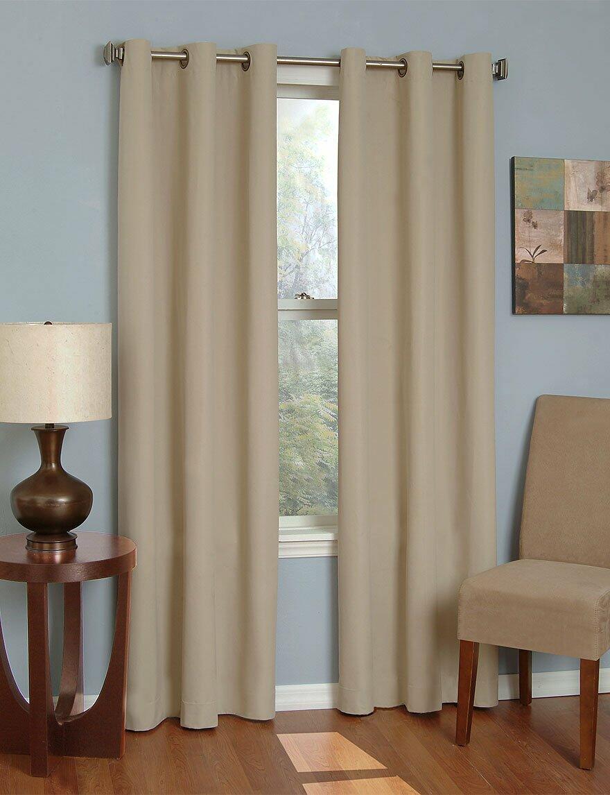 Eclipse Microfiber Grommet Blackout Window Curtain Panel Beige 42X84 84 Inches