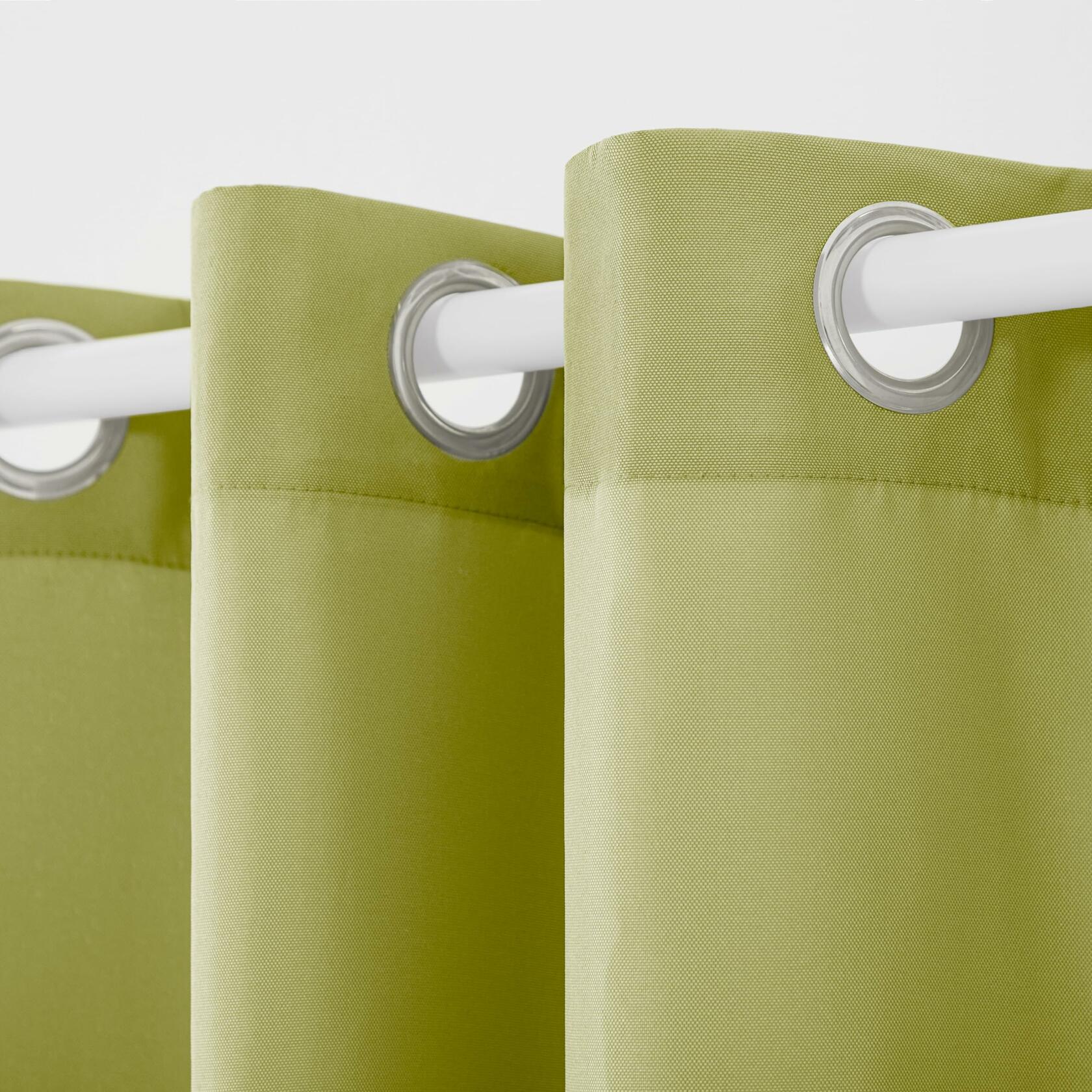 TOWN & COUNTRY BASICS Cabana Solid Heavyweight Indoor Outdoor Curtains, Light Filtering Opacity with Grommet Top, Water Repellent, 2-Pack Set, 54"x96", Kiwi Green
