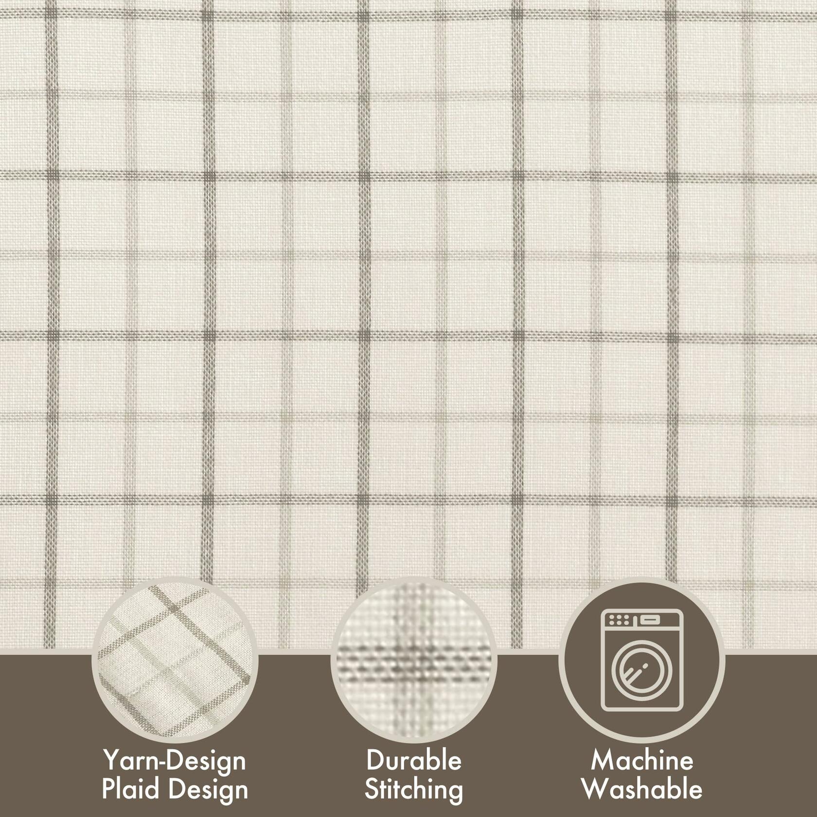 Madison Park Anaheim Cabin Plaid Curtain Window, Thermal Insulated Fleece Lining, Living Room Decor Light Blocking Drape for Bedroom, 1-Single Panel Pack, 50" x 84", Rod Pocket, Natural