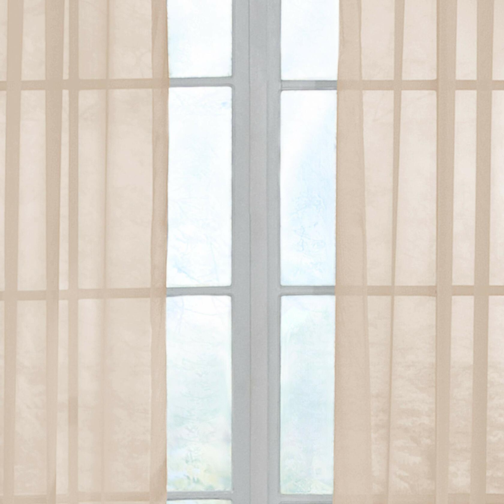 CurtainFresh Odor Neutralizing Sheer Voile Grommet Window Curtain for Bedroom or Living Room (1 Panel), 59 in x 95 in, Latte