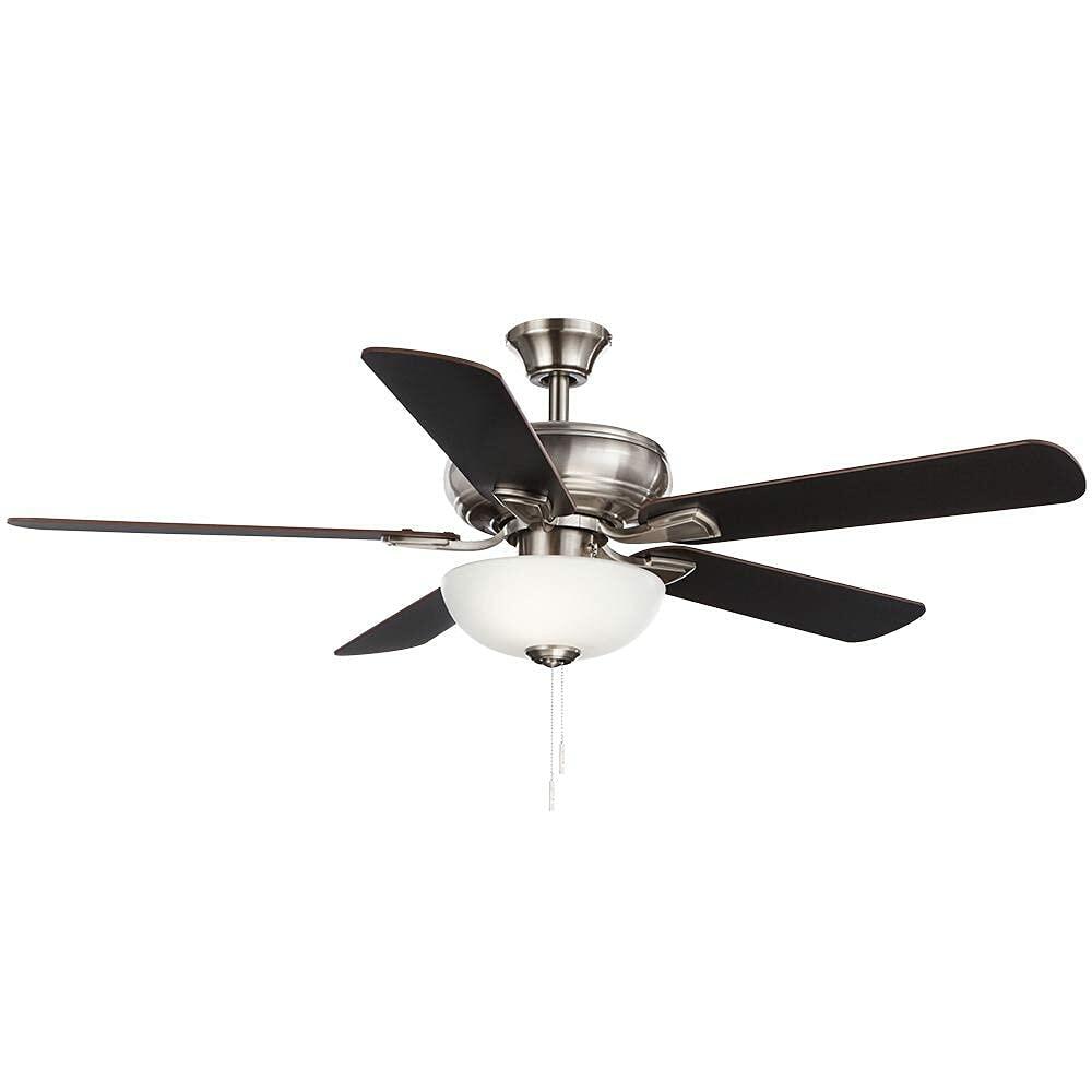 Hampton Bay Rothley II 52 in. Brushed Nickel LED Ceiling Fan with Light Kit