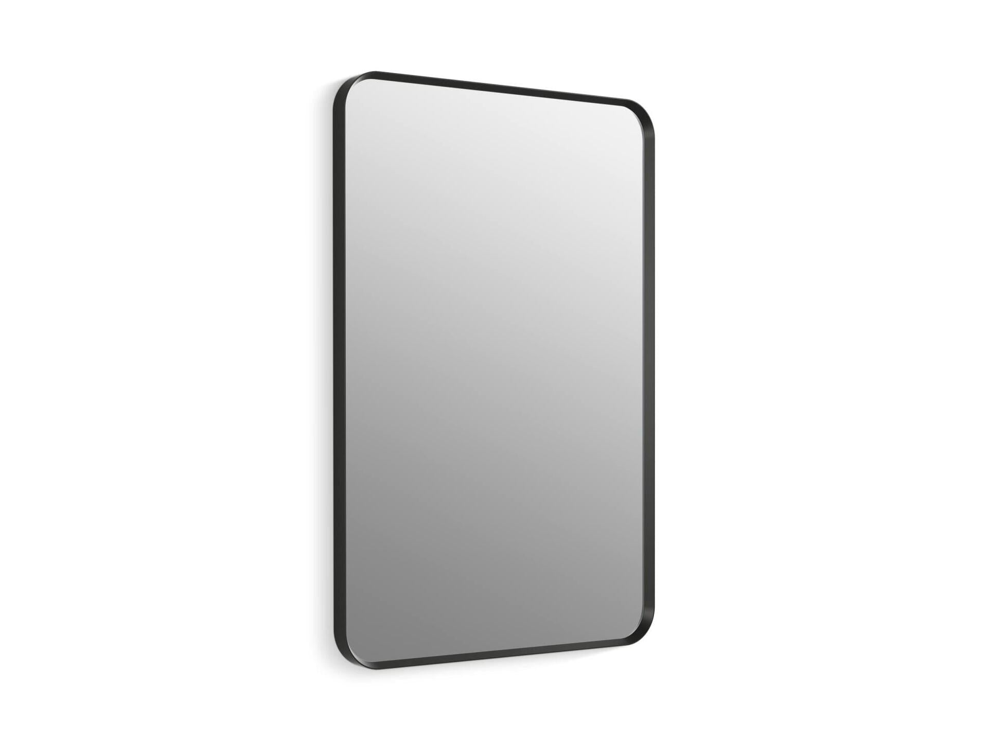 KOHLER Essential 24 in. W x 36 in. H Rectangular Framed Wall Mount Bathroom Vanity Mirror in Matte Black
