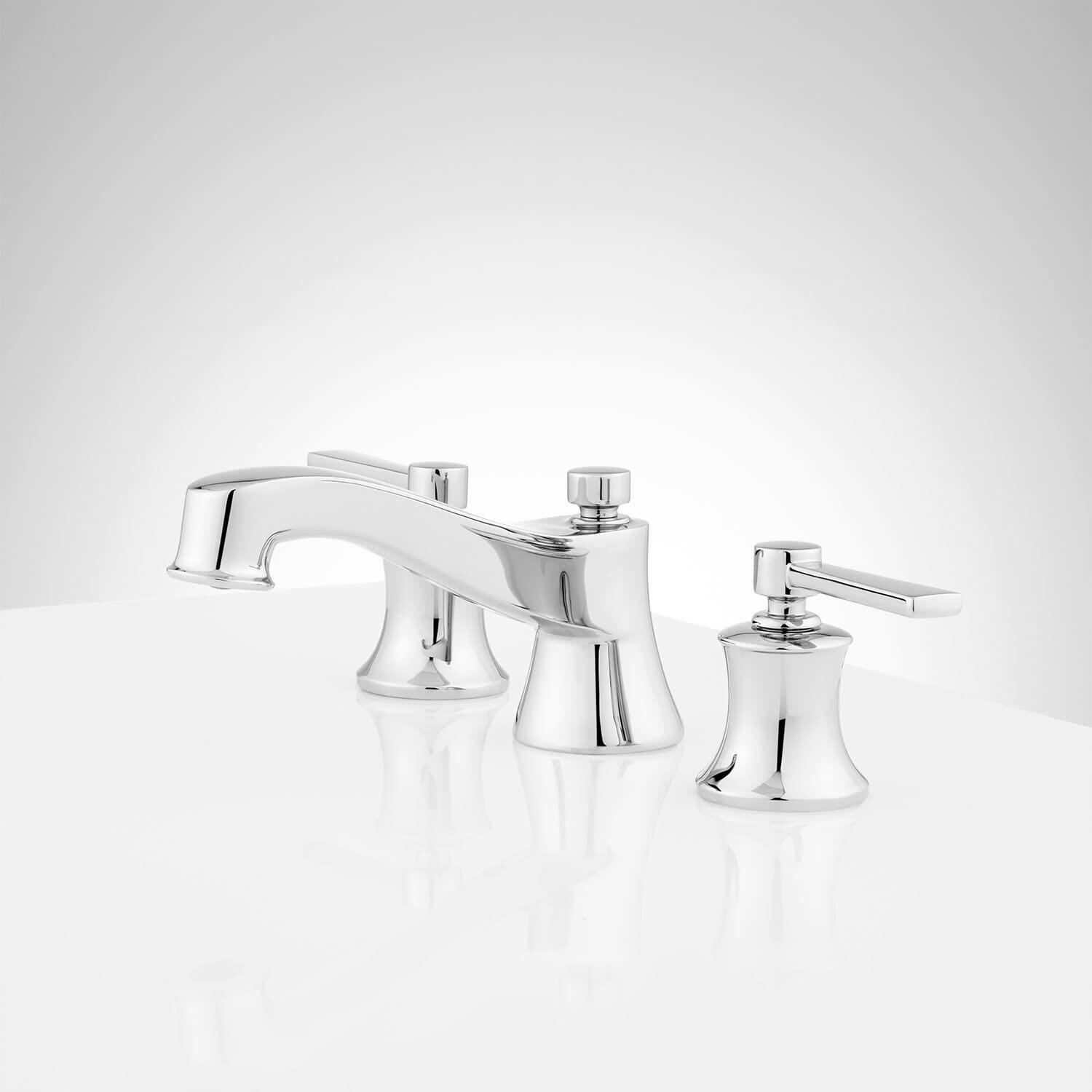 Signature Hardware 447898 Pendleton 1.2 GPM Widespread Bathroom Faucet with Pop-Up Drain Assembly