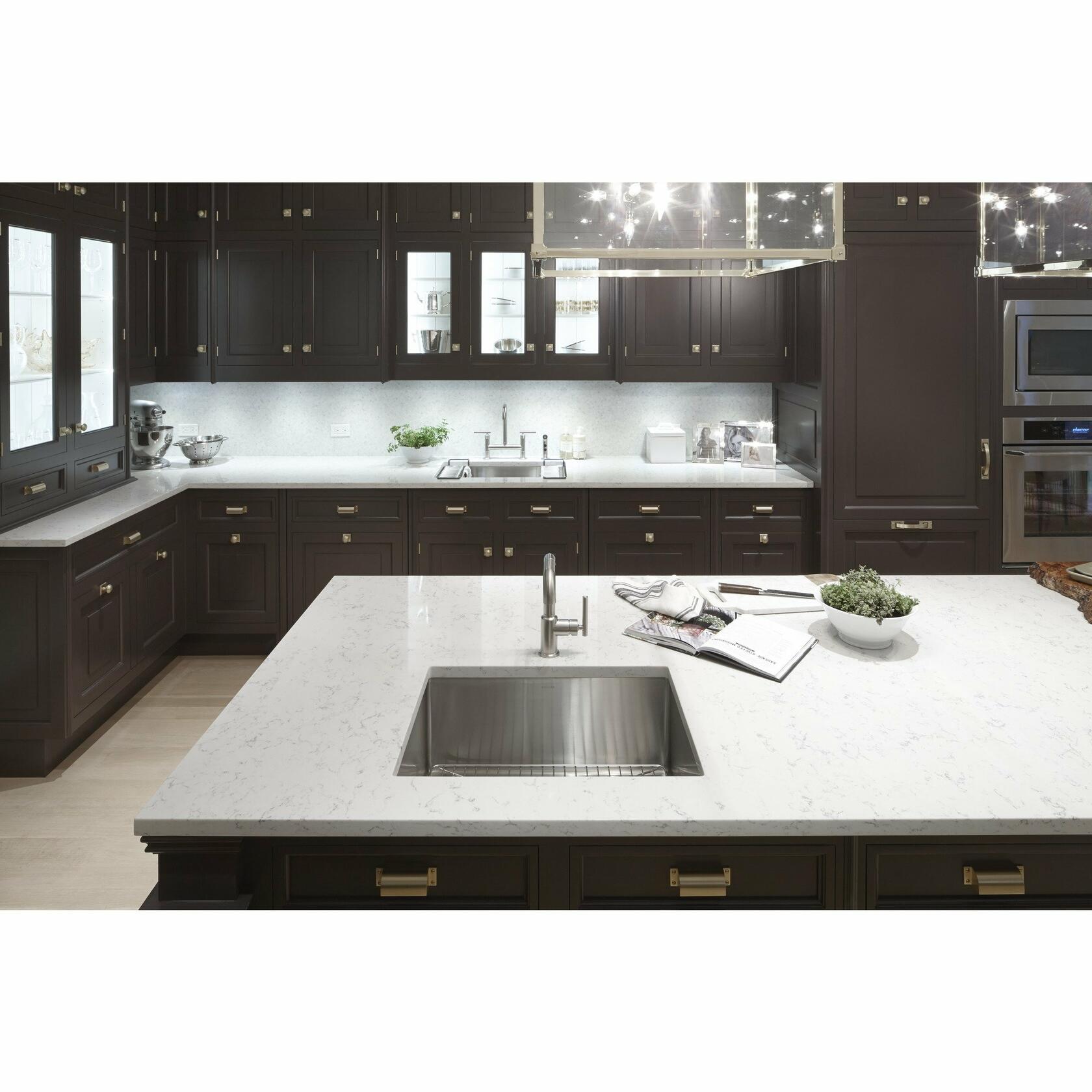 KOHLER K-5409-NA Strive 29-Inch x 18-5/16-Inch Undermount Medium SingleBowl Kitchen Sink with Basin Rack, Stainless Steel