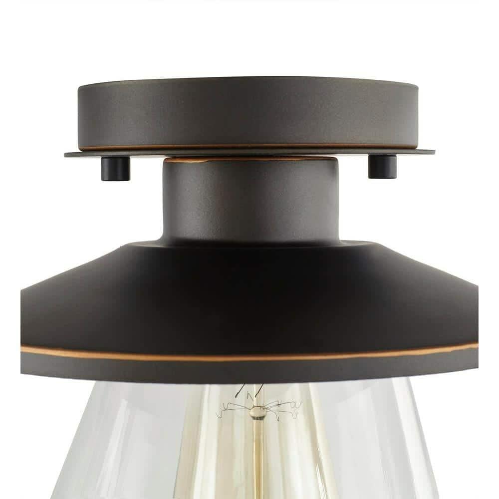 Northmoore 1-Light Oil Rubbed Bronze and Glass Semi-Flush Mount