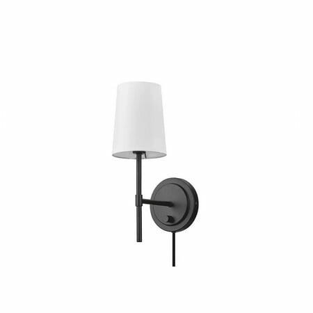 Hampton Bay Ridgeway 1-Light Matte Black Wall Sconce