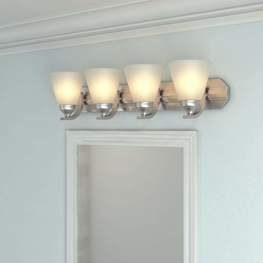 Hampton Bay 4-Light Brushed Nickel Bath Light #261568
