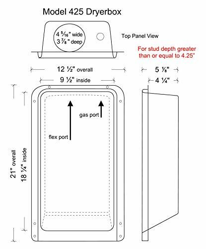 Dryerbox Model 425 DB-425 | New Construction 2x6 Walls - Venting up