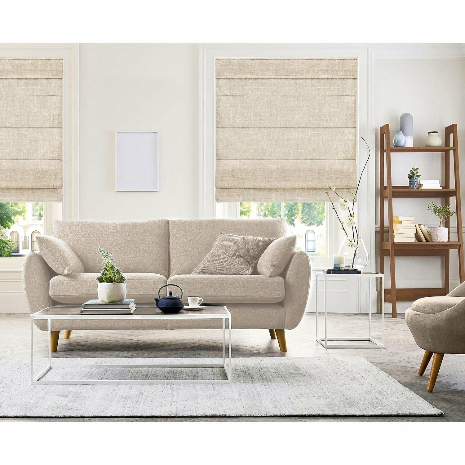 CHICOLOGY Roman Shades for Windows , Window Treatments , Roman Shades , Roman Window Shades , Room Darkening Shades , Window Shades , 48"W X 64"H , Belgian Flax (Privacy & Light Filtering)