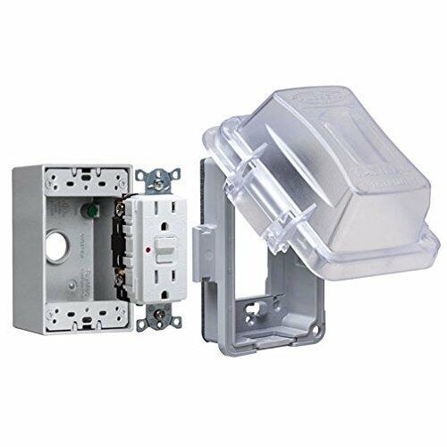 TayMac Rectangle Thermoplastic 1 gang GFCI Outlet Kit For Protection from Weather