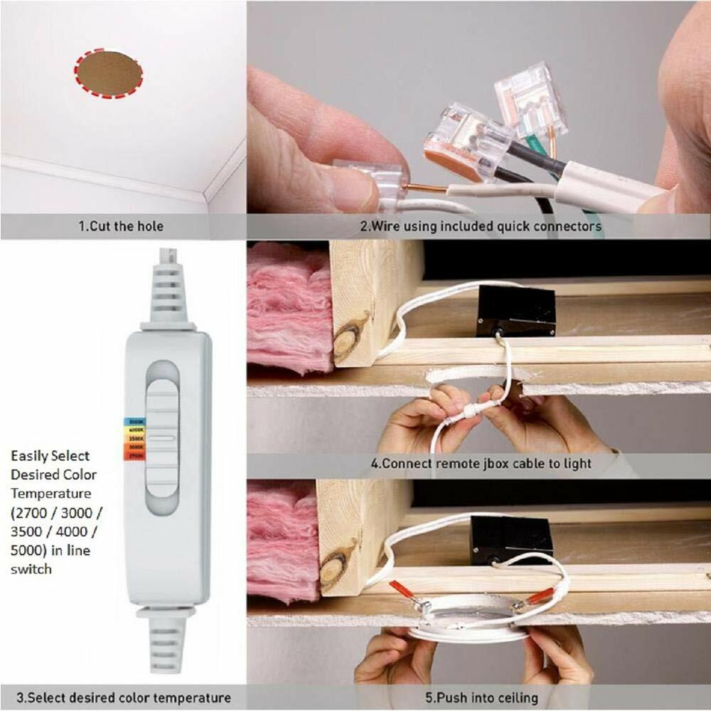 Ultra Slim 6 in. Color Selectable New Construction and Remodel Canless Recessed Integrated LED Kit (4-Pack)