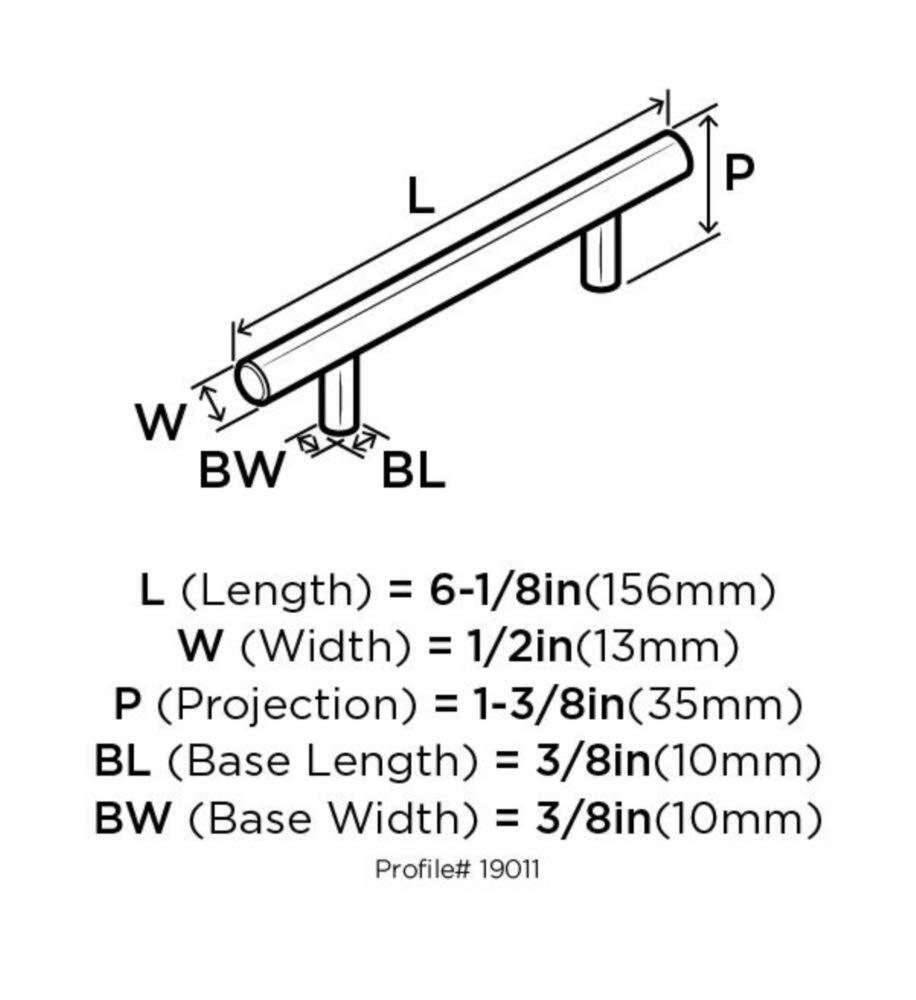 Amerock | Cabinet Pull | Polished Nickel | 3-3/4 inch (96 mm) Center to Center | Bar Pulls | 1 Pack | Drawer Pull | Drawer Handle | Cabinet Hardware