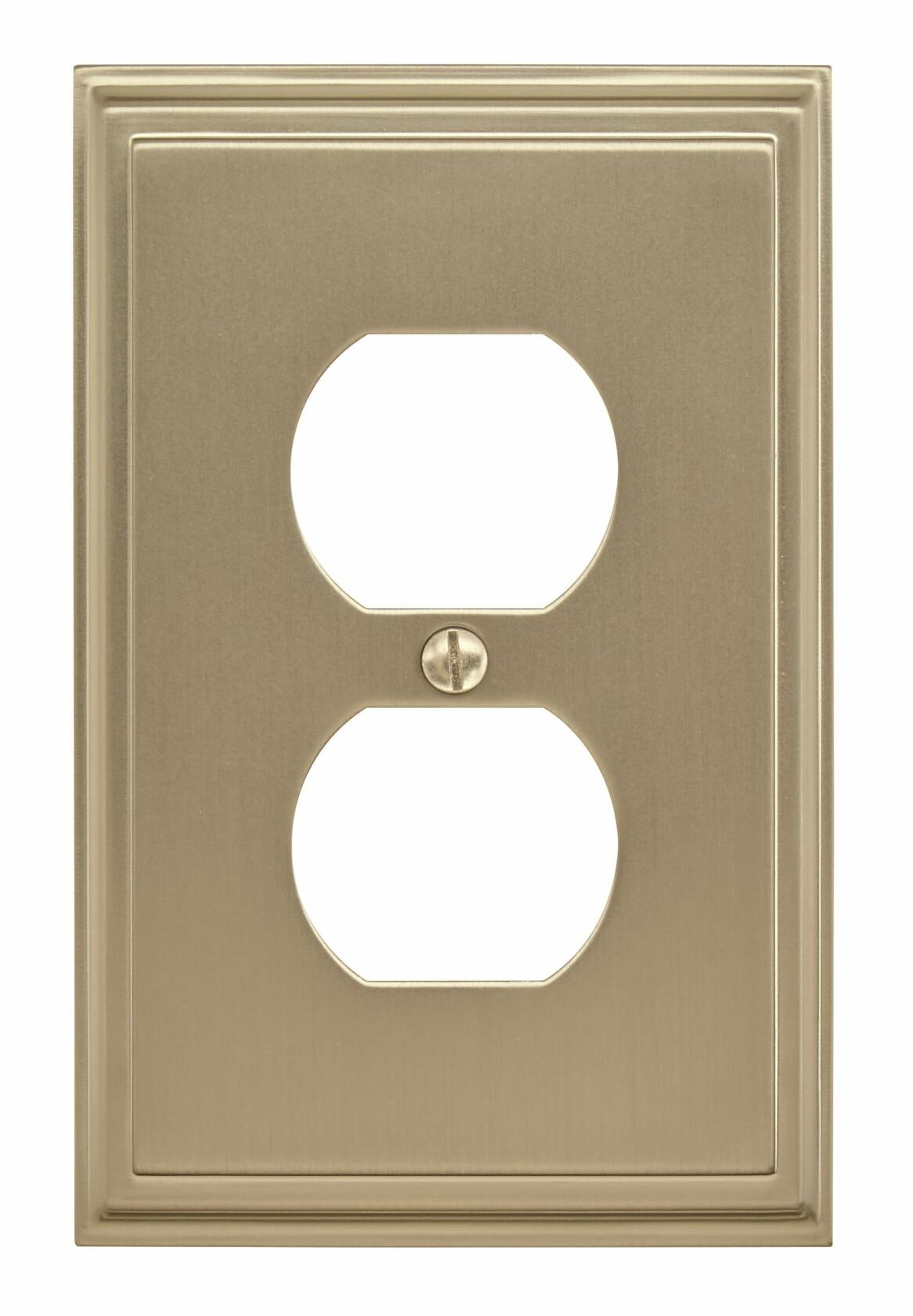 Amerock | Wall Plate | Golden Champagne | Duplex Outlet Cover | Candler | 1 Pack | Electrical Outlet Cover