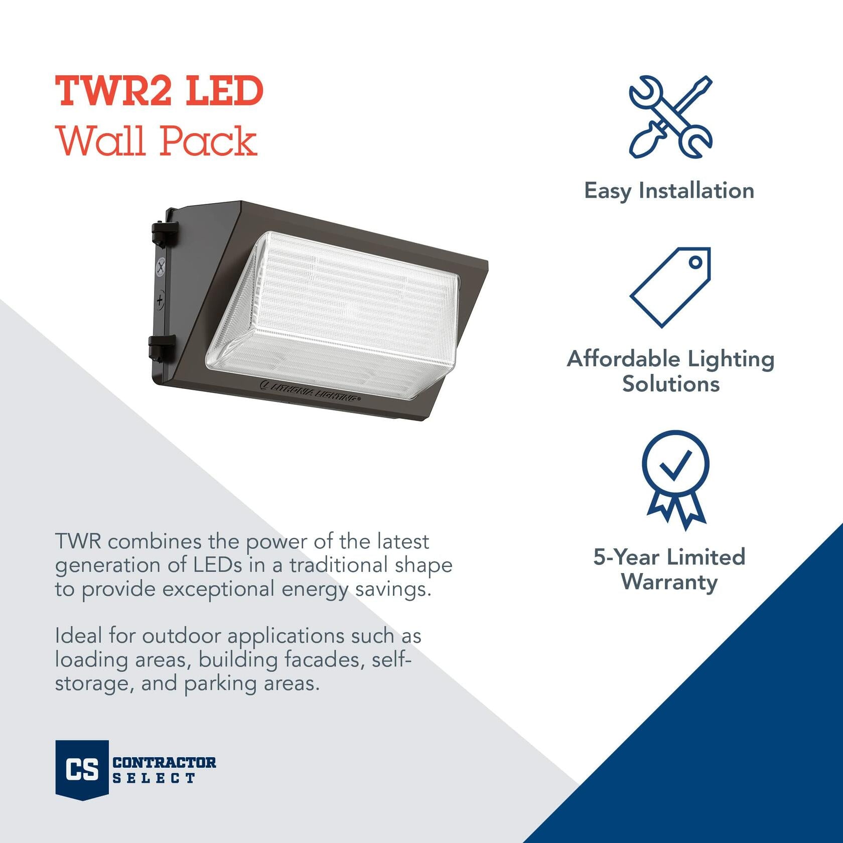 Lithonia Lighting 17" LED Wall Pack Outdoor Light Fixture, 3-Way Selectable CCT 3000K/4000K/5000K, Adjustable Lumens, Dusk to Dawn Photocell, UVOLT, Bronze (TWR2 LED ALO SWW2 UVOLT PE DDBTXD)