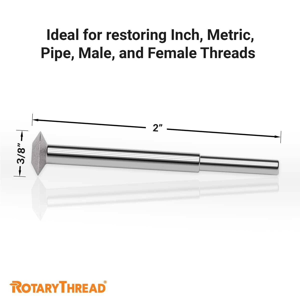 Rotary Thread Repair Kits - Faster & Easier to Chase, Restore & Clean Internal or External Threads, All in One Universal Thread Files Set, Inch, Metric, Grooves, Glands, Acme & Buttress