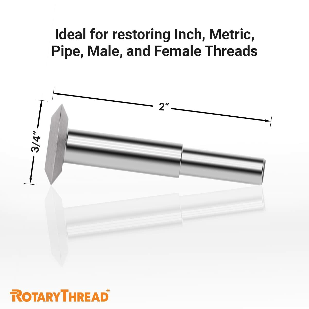 Rotary Thread Repair Kits - Faster & Easier to Chase, Restore & Clean Internal or External Threads, All in One Universal Thread Files Set, Inch, Metric, Grooves, Glands, Acme & Buttress