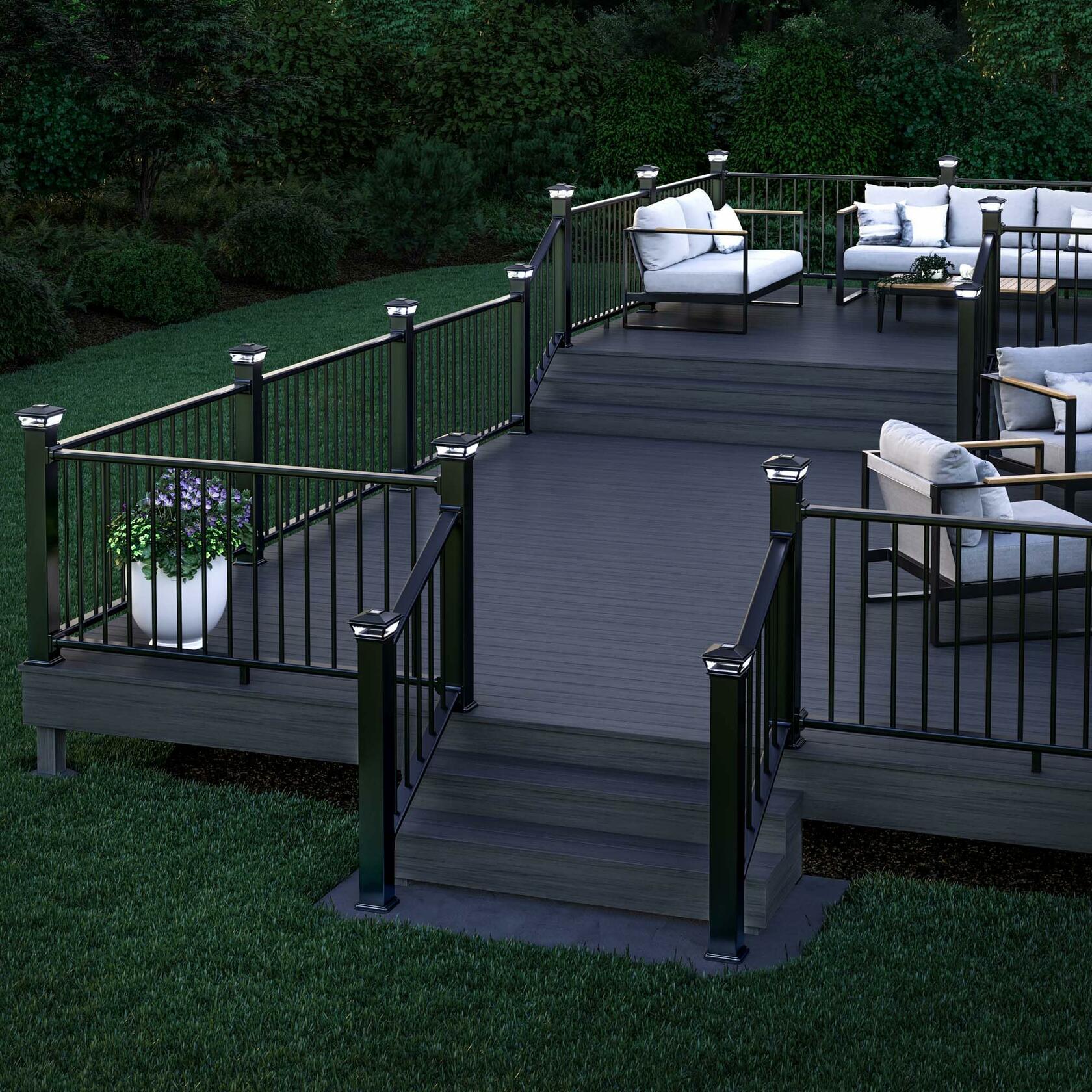 Deckorators 4 in. x 4 in. Black Solar VersaCap