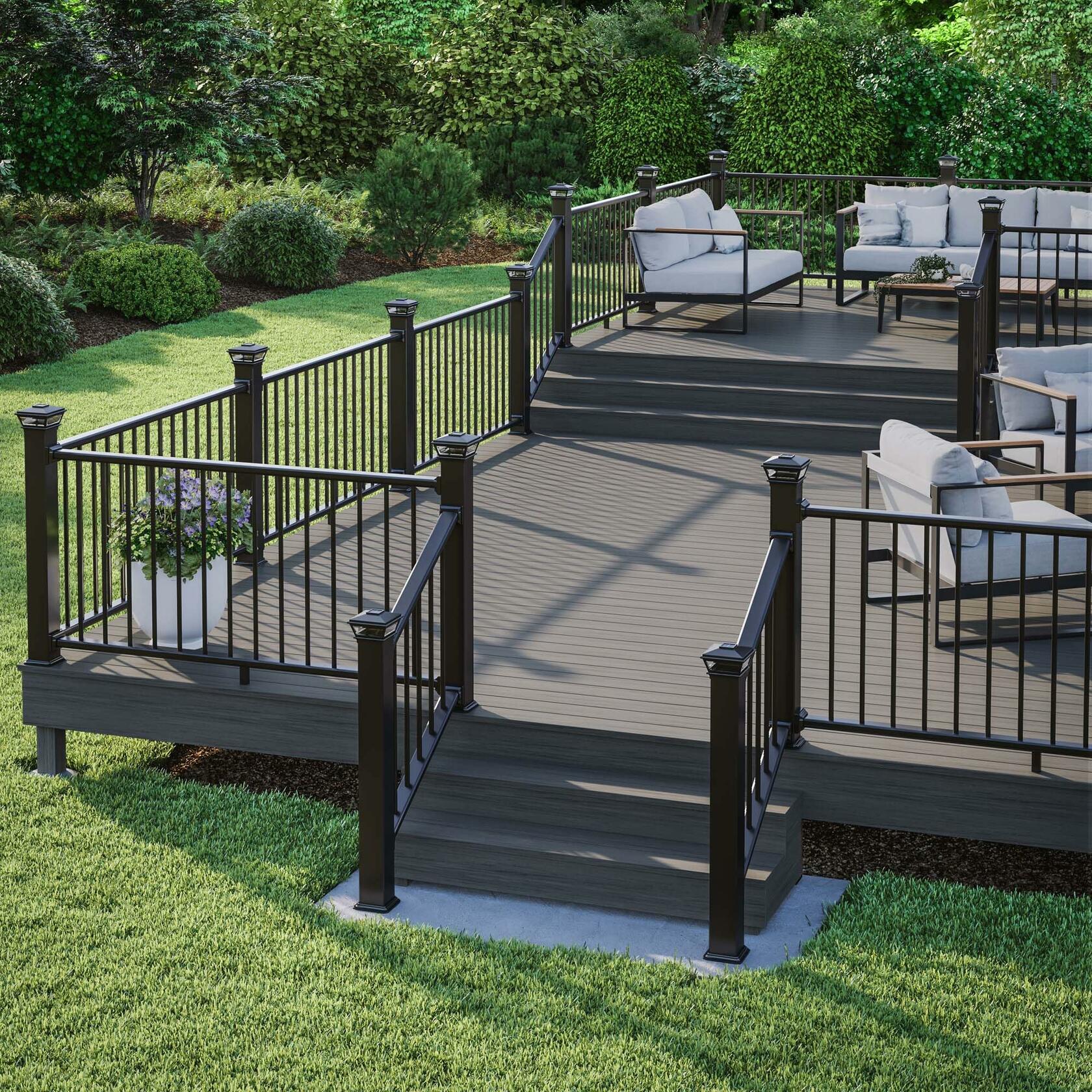 Deckorators 4 in. x 4 in. Black Solar VersaCap