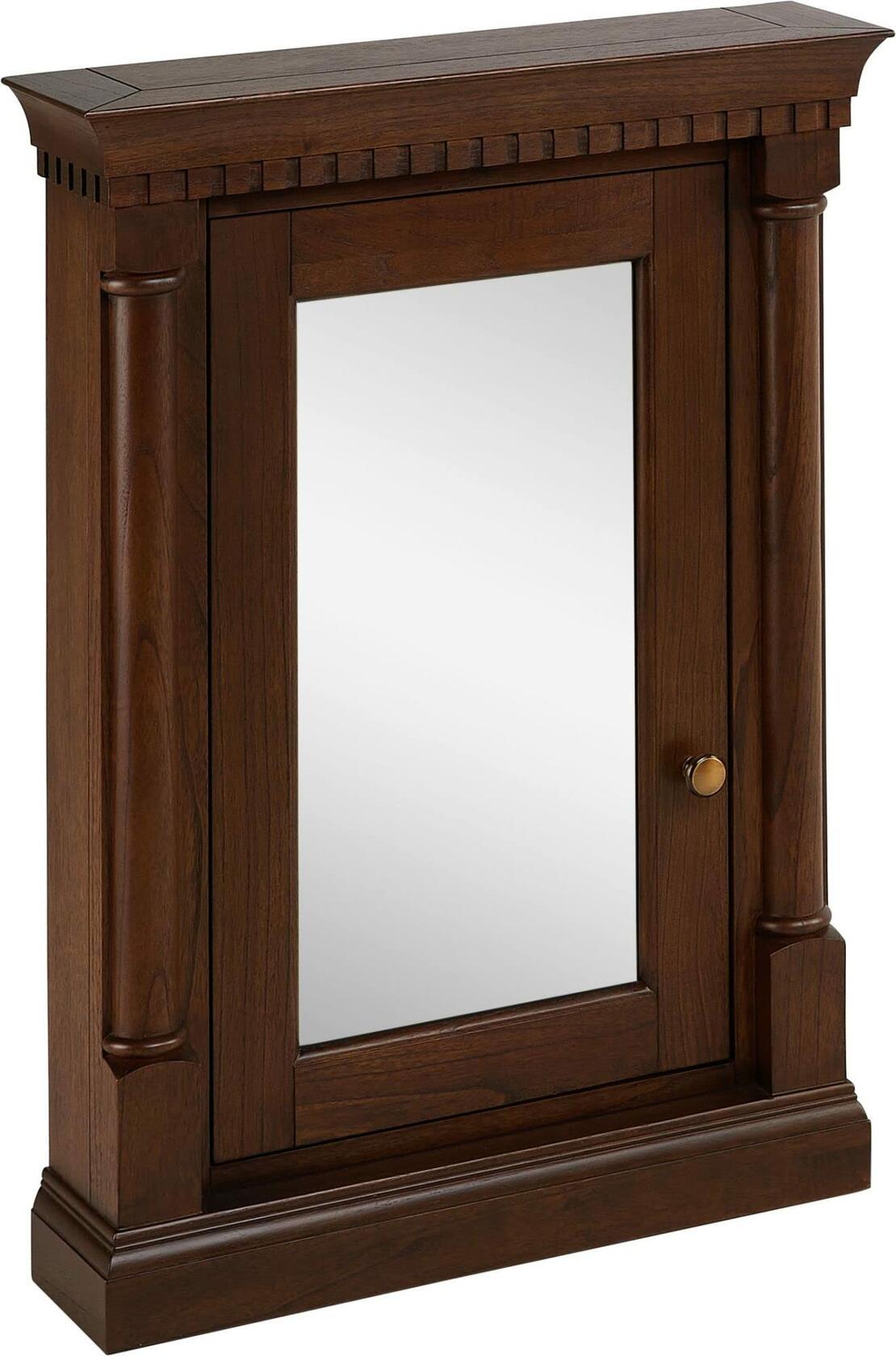 Signature Hardware 484247 Claudia 24" Mahogany Framed Single Door Medicine Cabinet - Antique Coffee