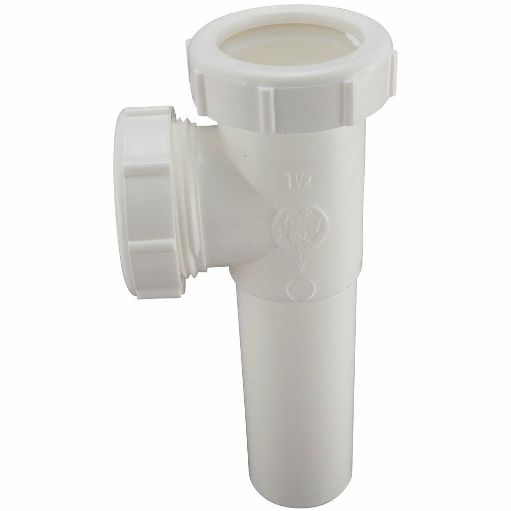 Keeney 125WK 1-1/2-Inch Slip Joint End Outlet Tee and Tailpiece, White