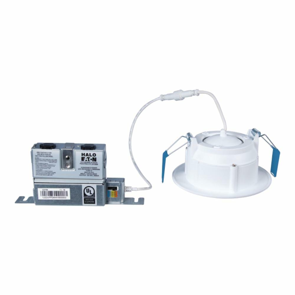 HALO RA 4 inch Integrated Recessed Ajustable Gimbal LED Light Kit, Canless, Selectable CCT (2700K, 3000K, 3500K, 4000K, 5000K), 600 Lumens, White