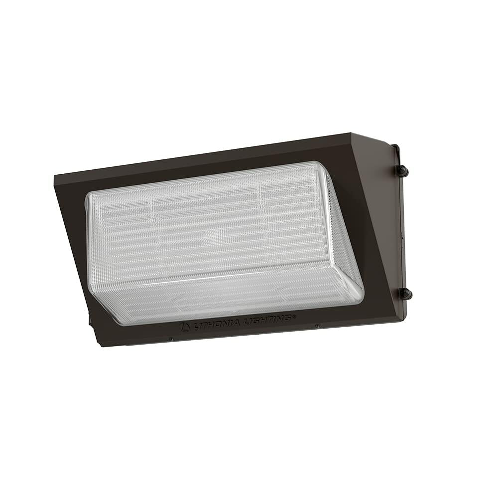 Lithonia Lighting 17" LED Wall Pack Outdoor Light Fixture, 3-Way Selectable CCT 3000K/4000K/5000K, Adjustable Lumens, Dusk to Dawn Photocell, UVOLT, Bronze (TWR2 LED ALO SWW2 UVOLT PE DDBTXD)