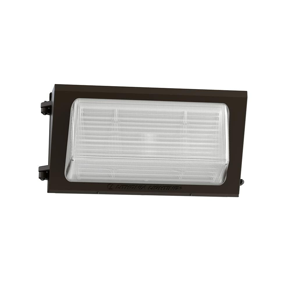 Lithonia Lighting 17" LED Wall Pack Outdoor Light Fixture, 3-Way Selectable CCT 3000K/4000K/5000K, Adjustable Lumens, Dusk to Dawn Photocell, UVOLT, Bronze (TWR2 LED ALO SWW2 UVOLT PE DDBTXD)