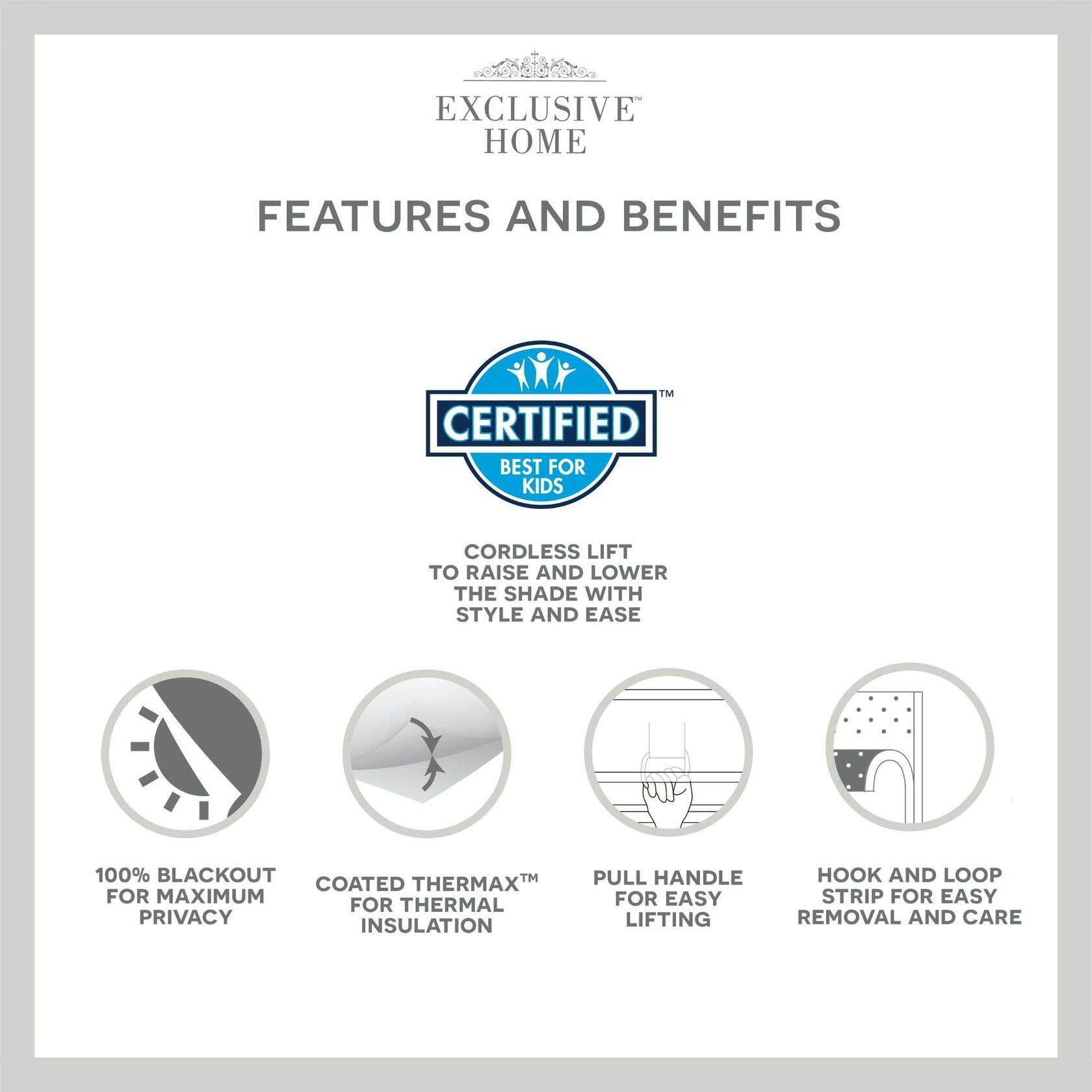 Exclusive Home Curtains Acadia 100% Blackout Polyester Roman Shade, 31"x64", Aqua