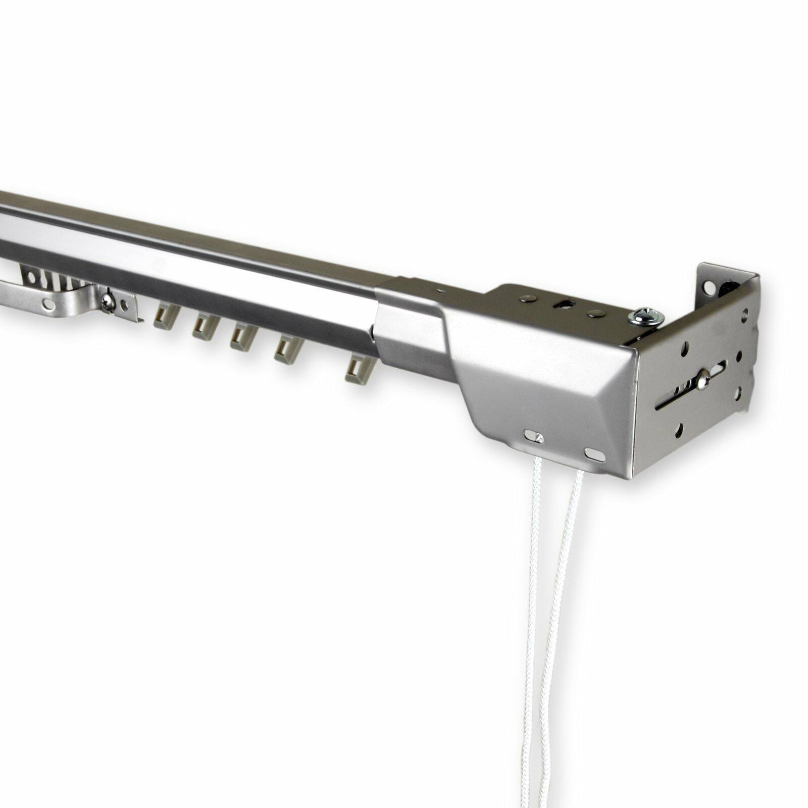 Rod Desyne Home Decorative Heavy Duty Traverse Rod Center Open 48"-84"- Silver