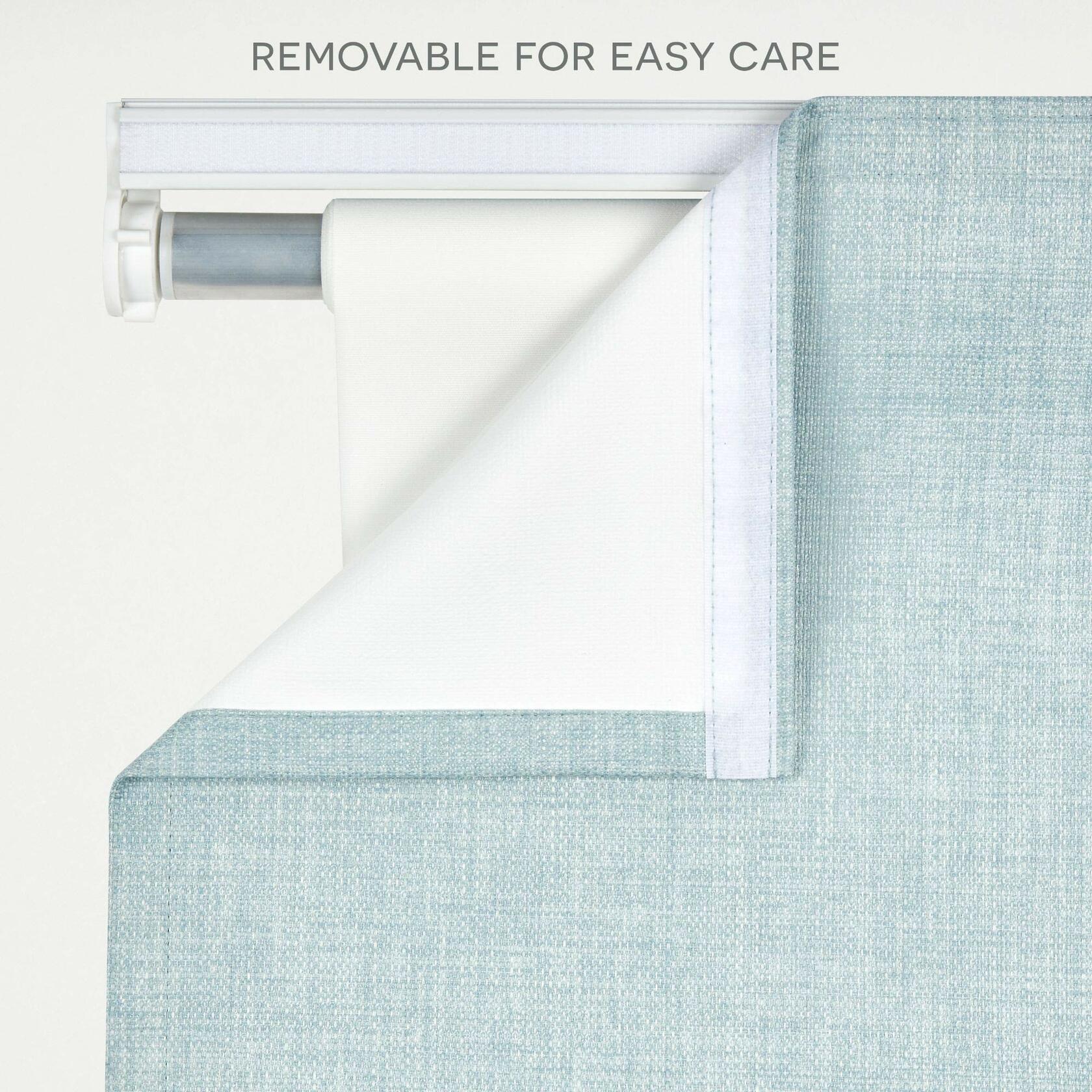 Exclusive Home Curtains Acadia 100% Blackout Polyester Roman Shade, 31"x64", Aqua