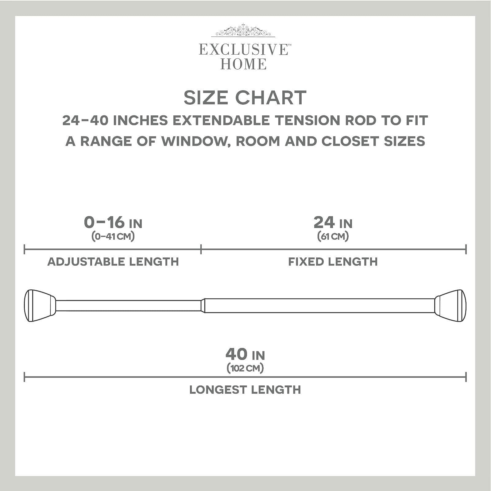 Exclusive Home Tension Rod, Gold, Adjustable 48"-84"