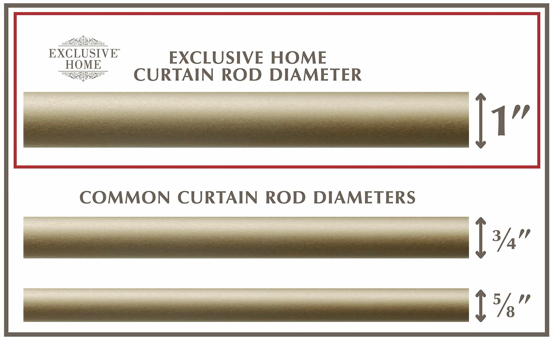 EXCLUSIVE HOME Sphere 1" Curtain Rod and Coordinating Finial Set, Matte Bronze, Adjustable 36"-72"