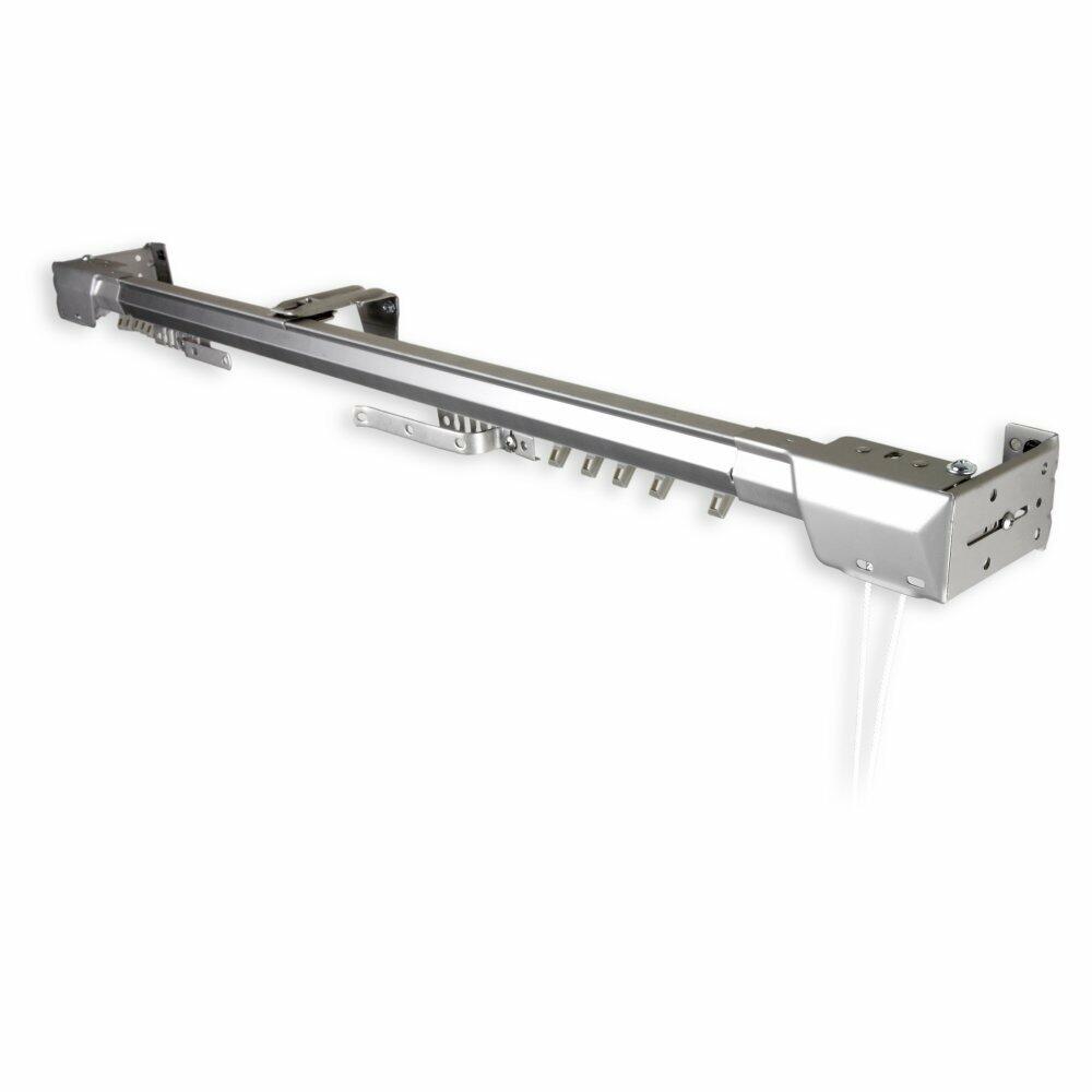 Rod Desyne Home Decorative Heavy Duty Traverse Rod Center Open 48"-84"- Silver