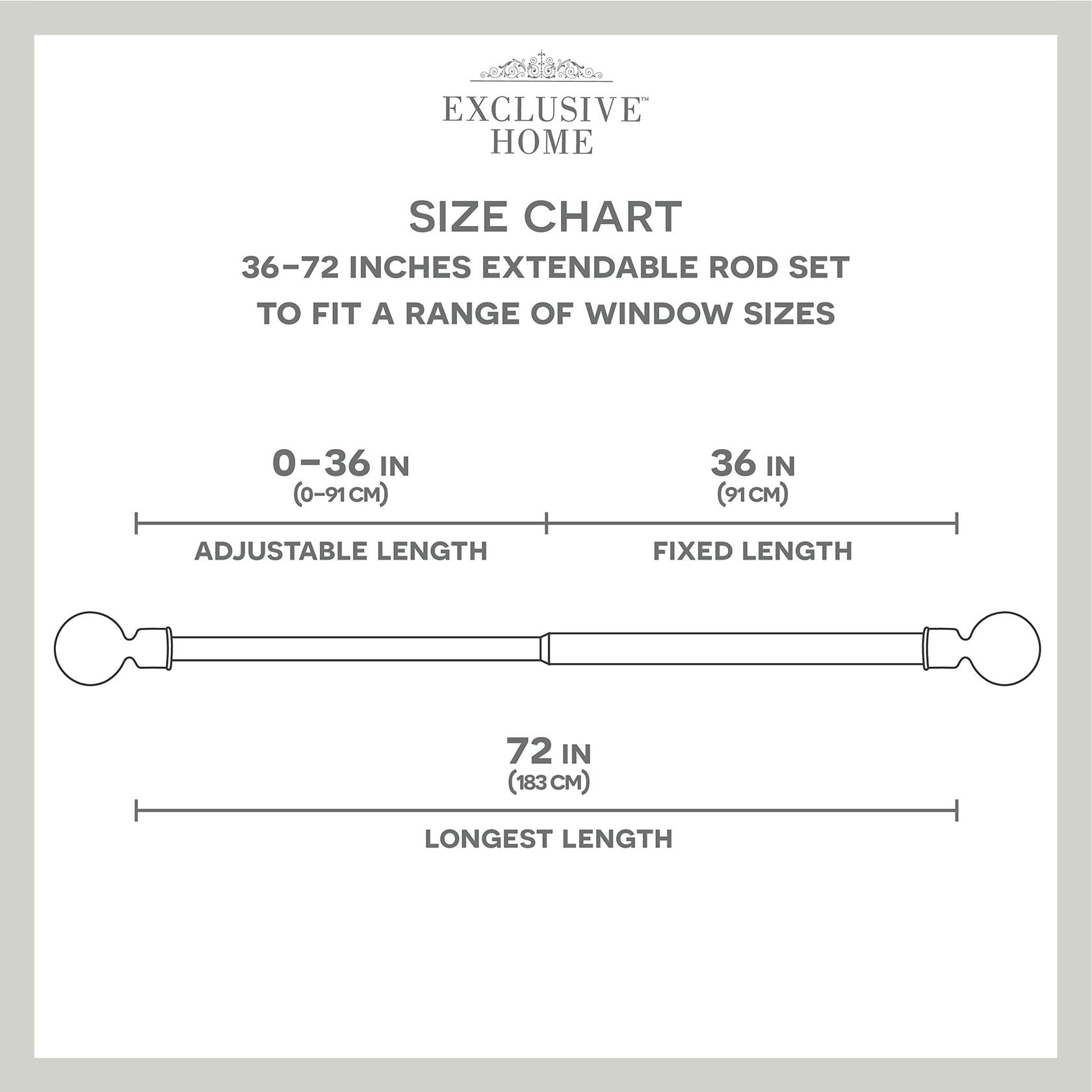 Exclusive Home Acorn 1" Curtain Rod and Coordinating Finial Set, Matte Bronze, Adjustable 36"-72"