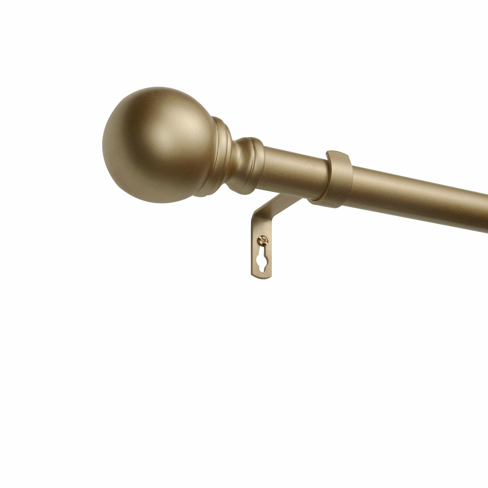 EXCLUSIVE HOME Sphere 1" Curtain Rod and Coordinating Finial Set, Matte Bronze, Adjustable 36"-72"