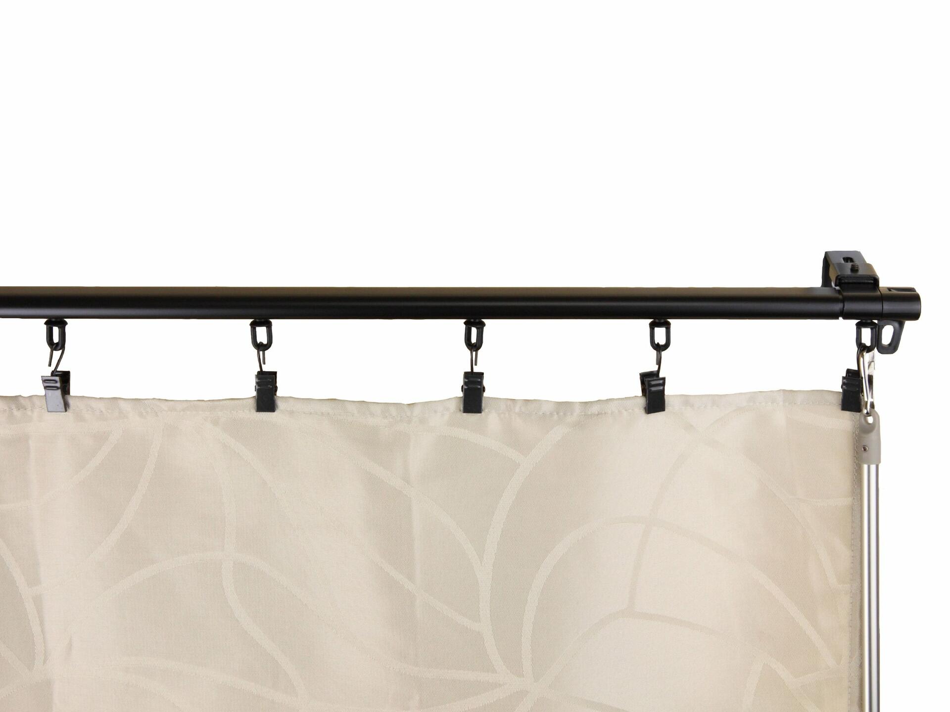 Rod Desyne Baton Draw Adjustable Track for Windows, 48 to 84-Inch, Black