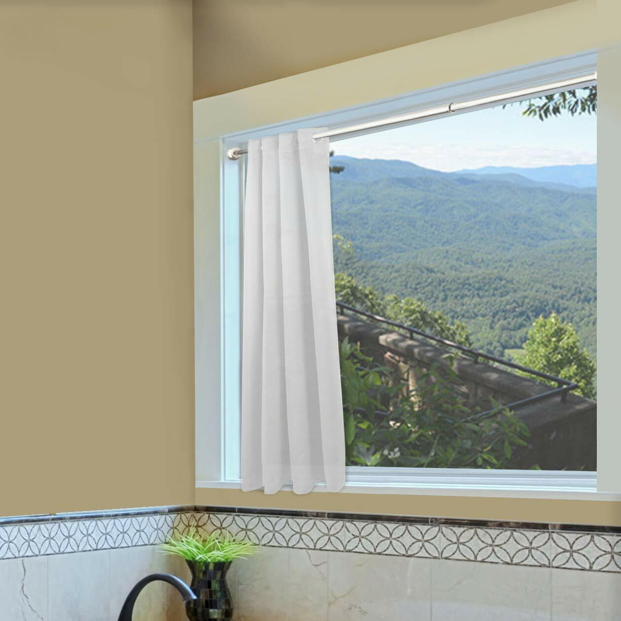 Rod Desyne SPT-D-24-5 7/16" Decorative Spring Tension Rod, 24-36 inch, Satin Nickel