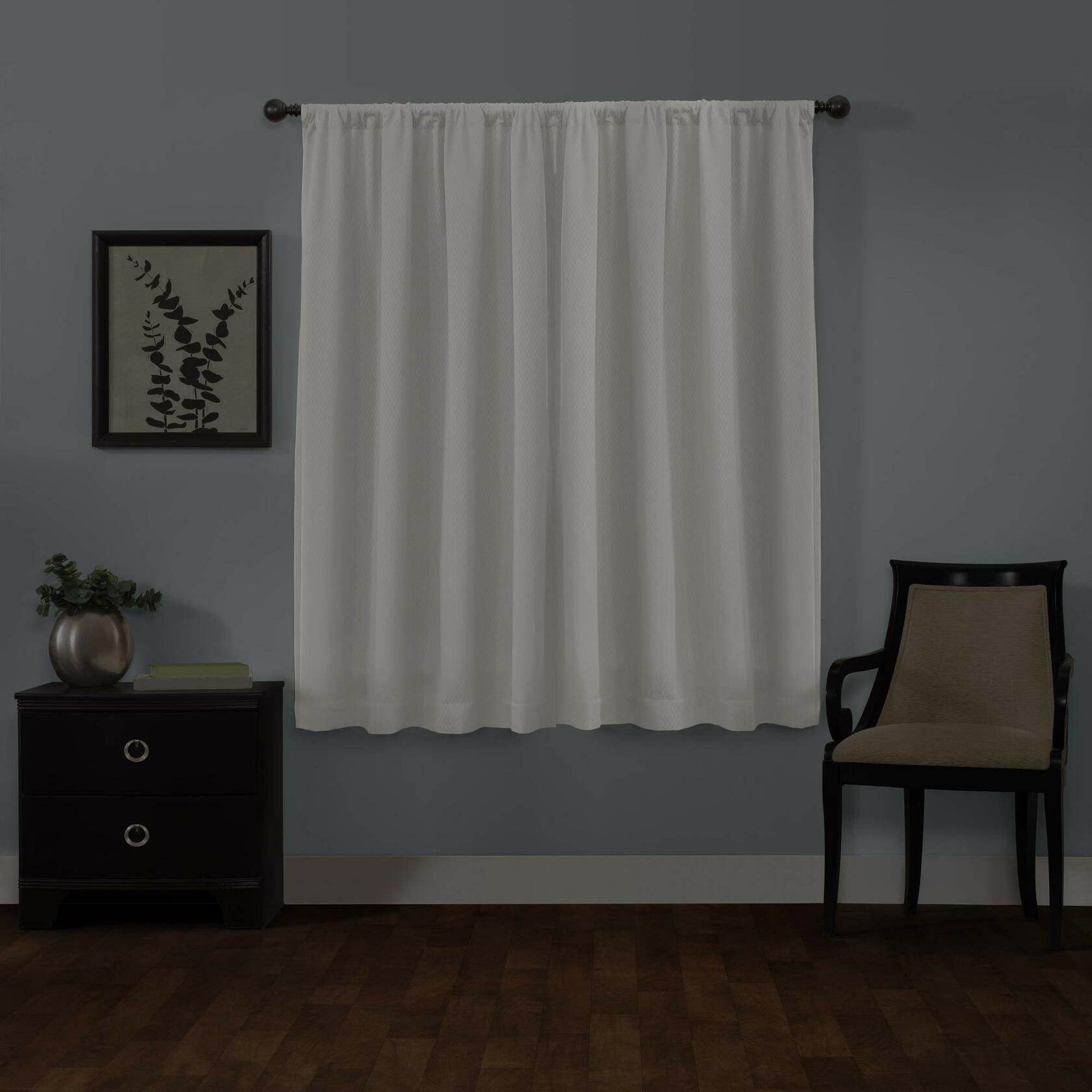 Maytex Jamie Blackout Window Curtain, 50 inches x 84 inches, Bleached Linen