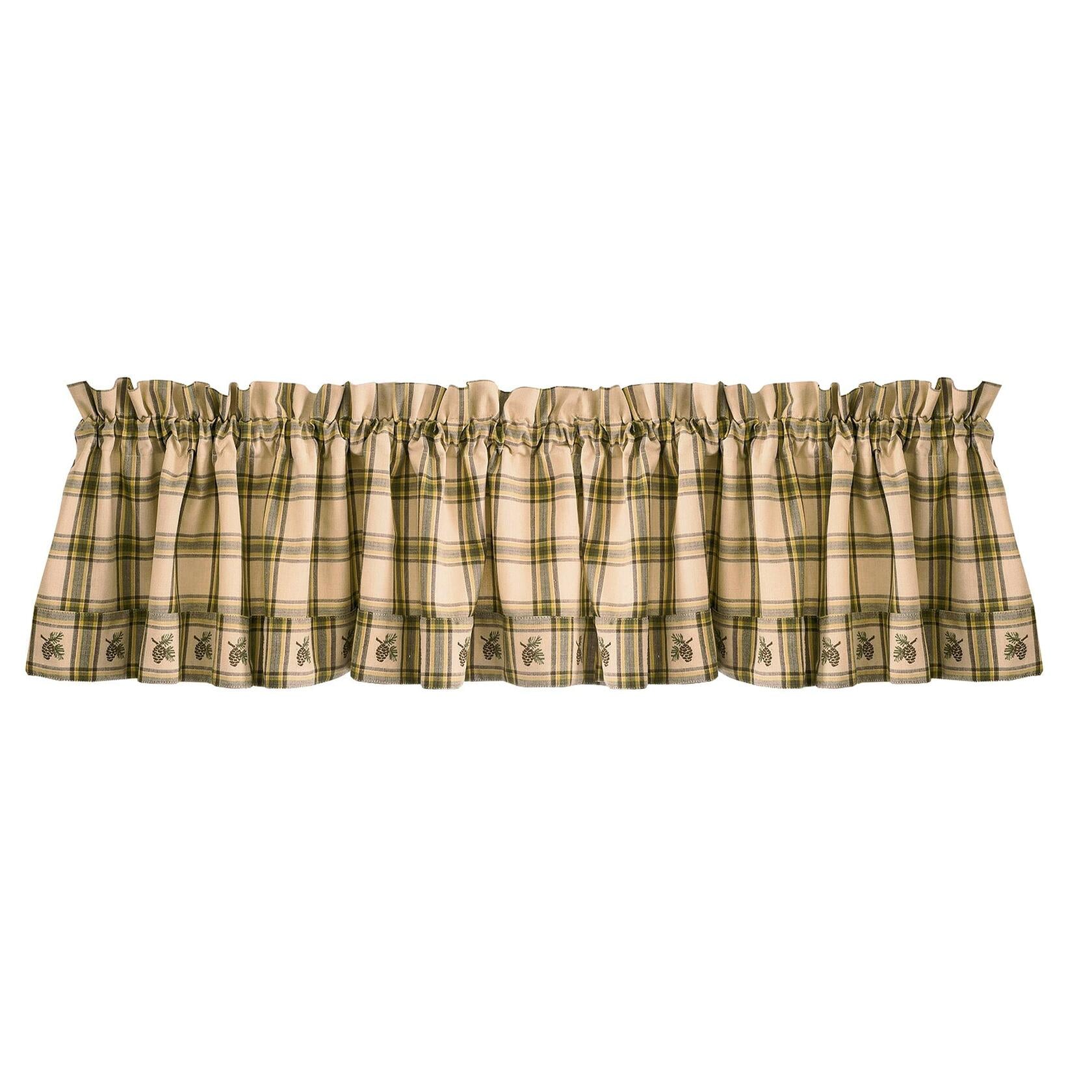 Park Designs Farmhouse Kitchen Valances for Windows - Plaid Pine Lodge | Fall Decor Window Valance Curtains | Plaid Curtain Valances for Windows | Boho Living Rooms & Bathrooms | 72" x 14"