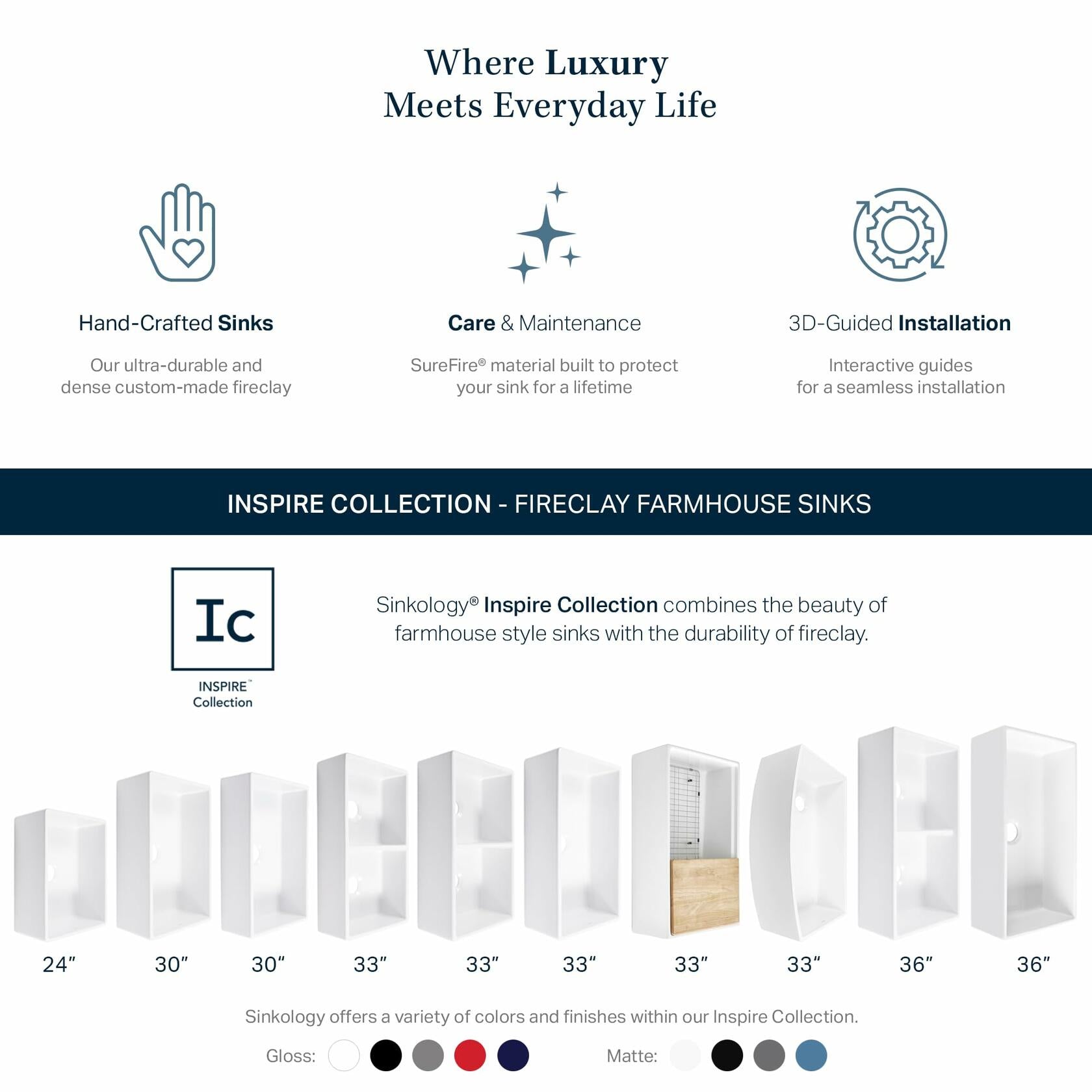 Austen Crisp White Fireclay 36" Single Bowl Apron-Front Undermount Kitchen Sink