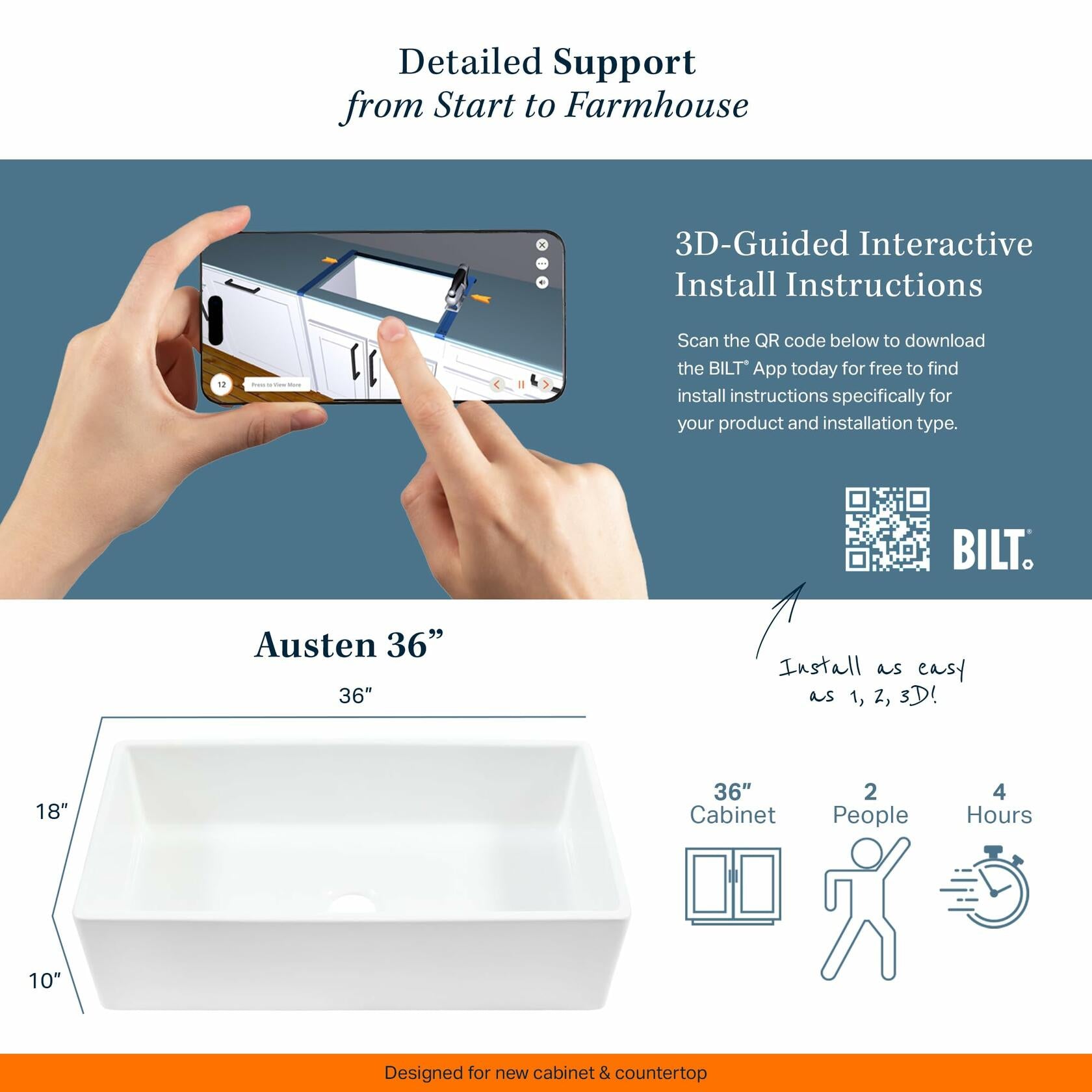 Austen Crisp White Fireclay 36" Single Bowl Apron-Front Undermount Kitchen Sink